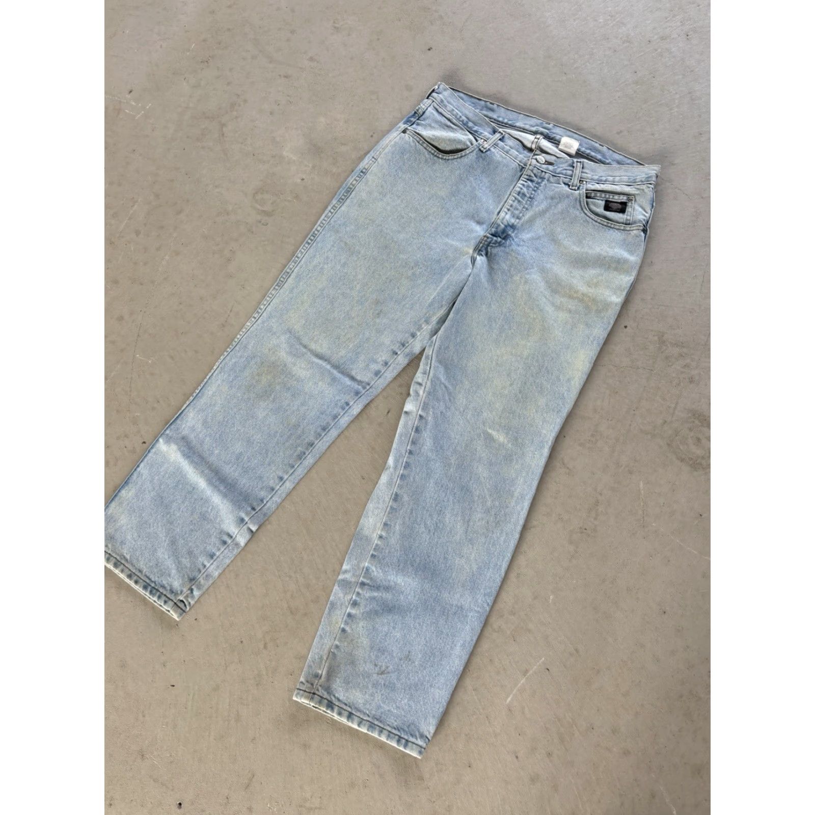 Harley Davidson VINTAGE Harley-Davidson Jeans Denim 36x30 Light Wash Straight 90s Mens Blue Cotton Regular Jeans Size US 36 / EU 52 - 5 Thumbnail