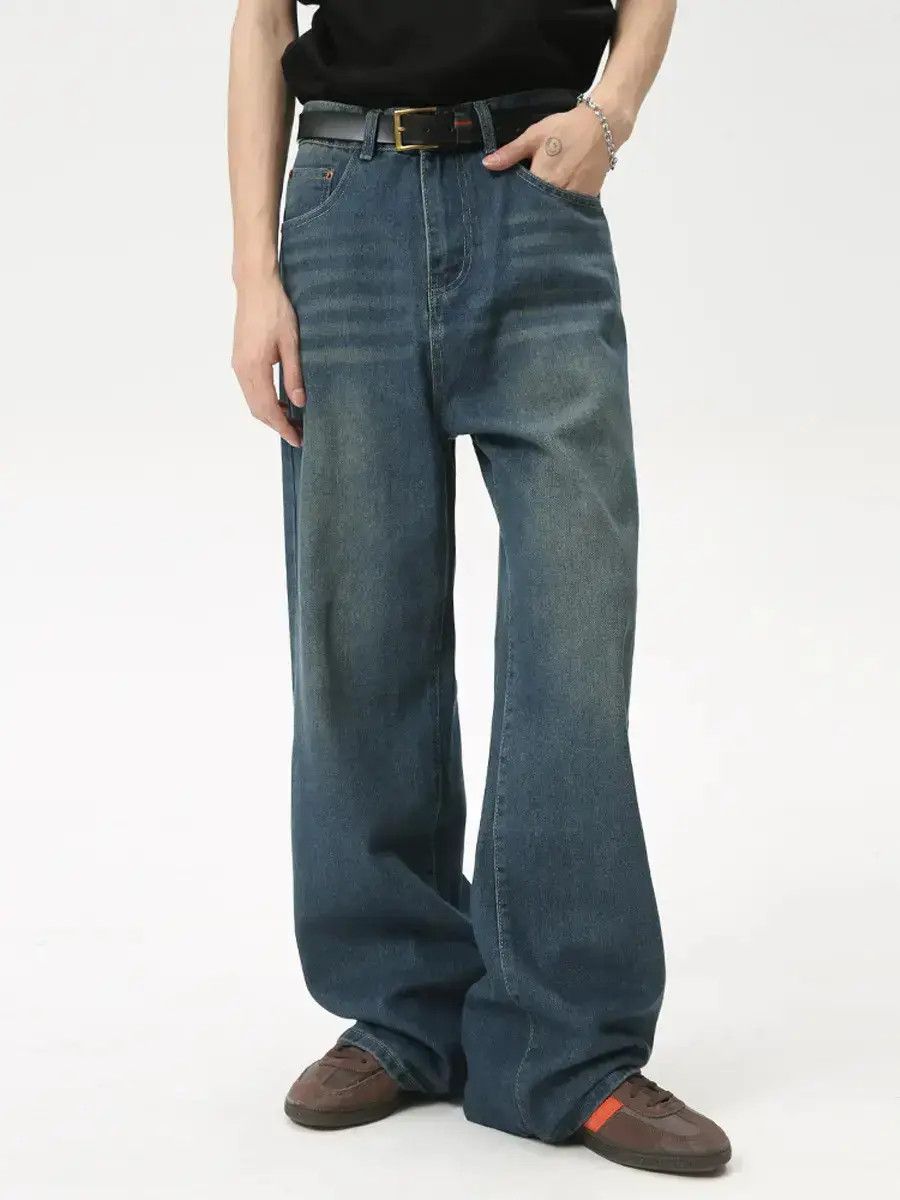 Japanese Brand Retro loose straight leg wide leg jeans Size US 32 / EU 48 - 1 Thumbnail