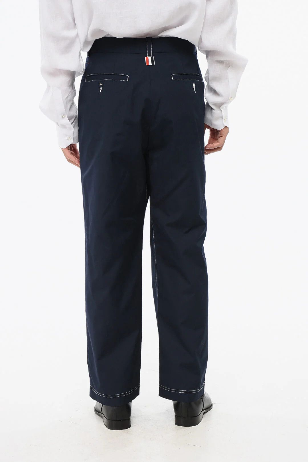 Thom Browne og1mm0426 Cotton-Blend Straight-Leg Pant in Blue Size US 38 / EU 54 - 4 Thumbnail