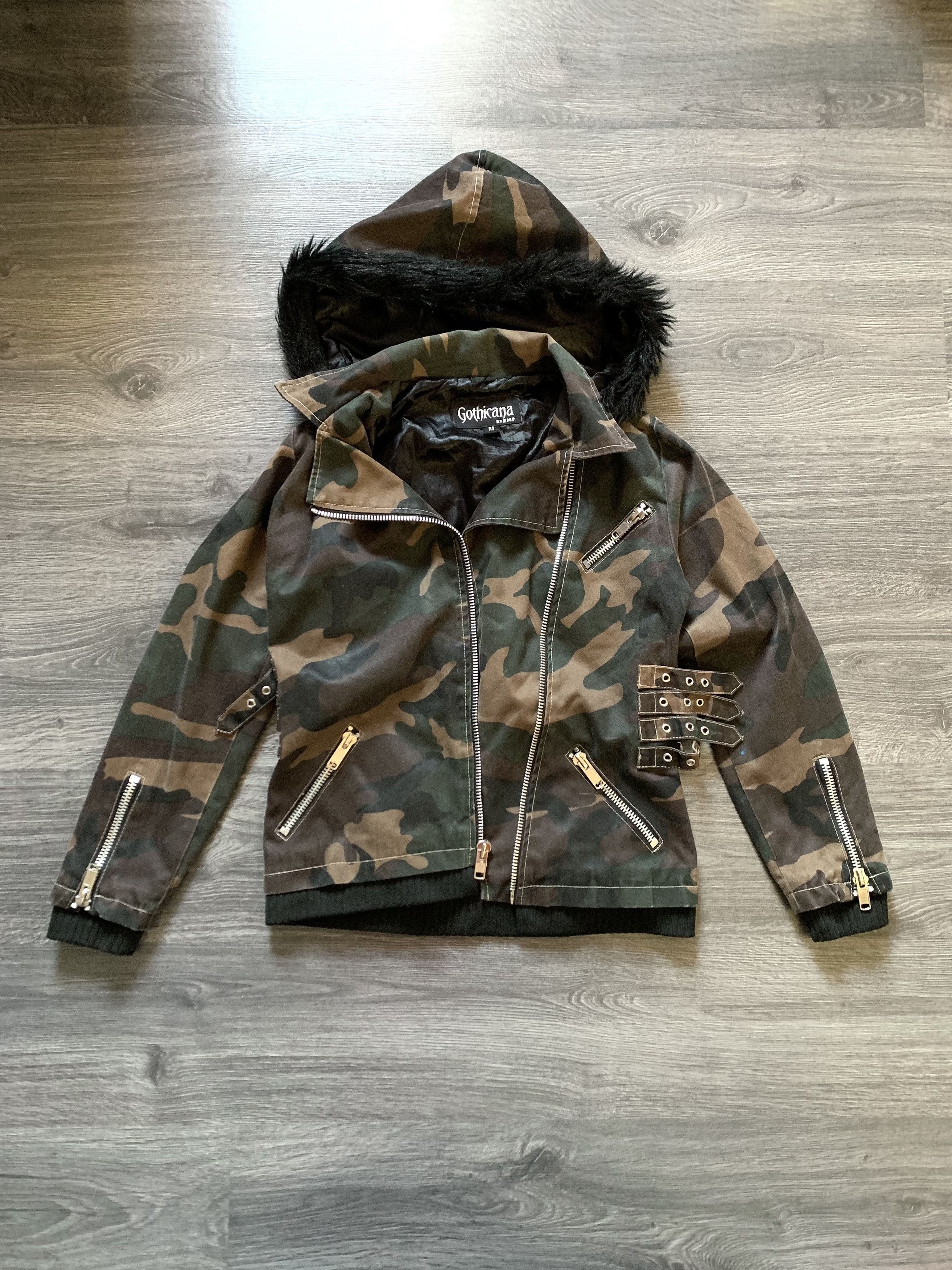 Vintage Y2K Sean John Faux Tan Leather Suede Fur Collar