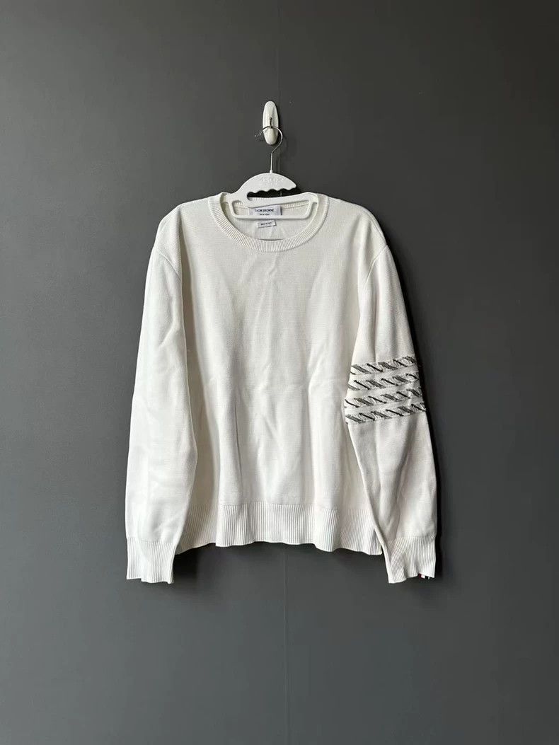 Thom Browne Thom Browne White Sweater - dmc Size US M / EU 48-50 / 2 - 1 Thumbnail