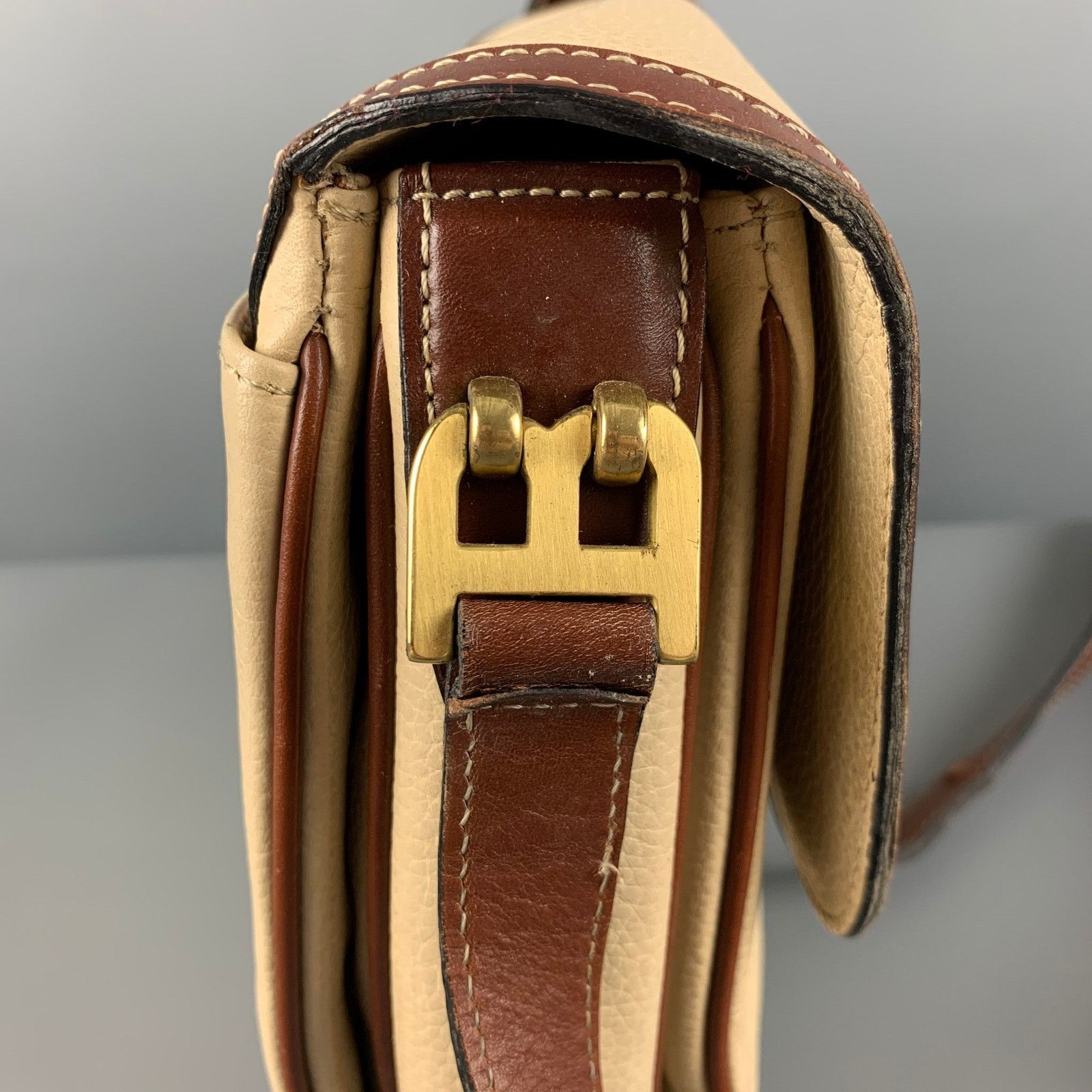 Bally BALLY Cream Brown Pebble Grain Leather Cross Body Handbag Size ONE SIZE - 4 Thumbnail