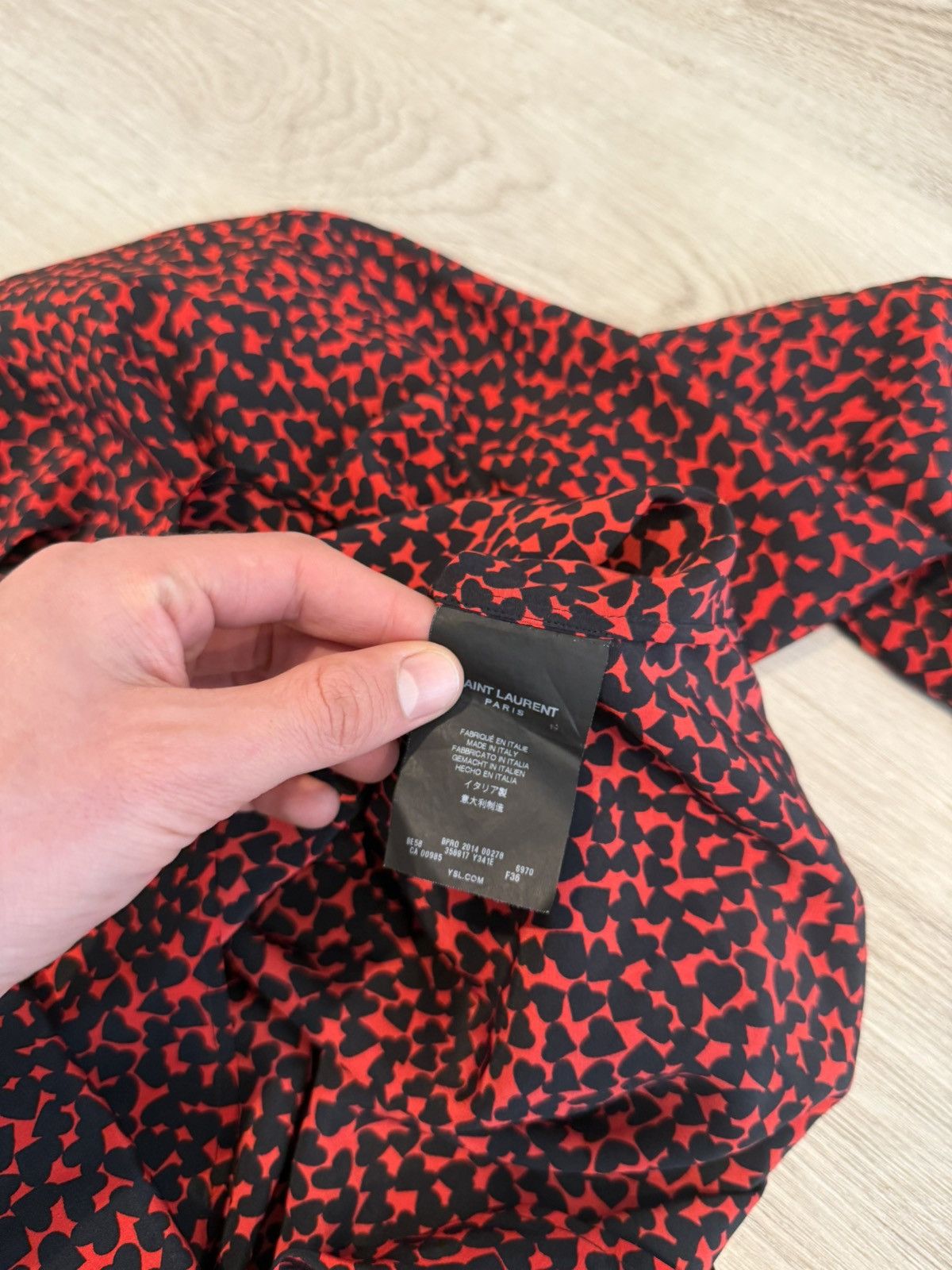Saint Laurent Paris s/s 2014 hearts silk shirt!! Size US S / EU 44-46 / 1 - 7 Thumbnail