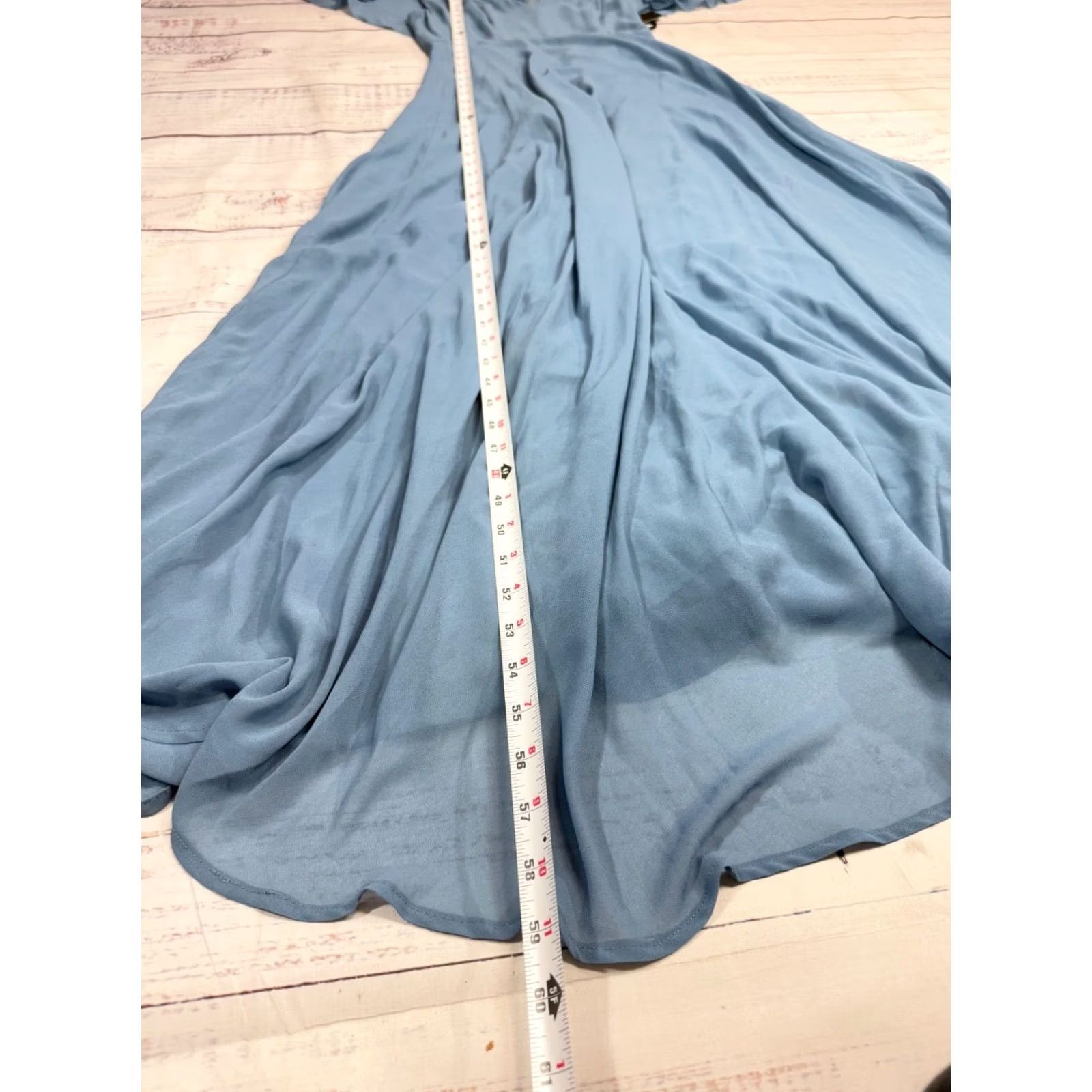Lulus Lulus Blue Maxi Dress Womens XS V-Neck Flutter Sleeve Long Lined Polyester Dress Size 26" / US 2 / IT 38 - 2 Thumbnail