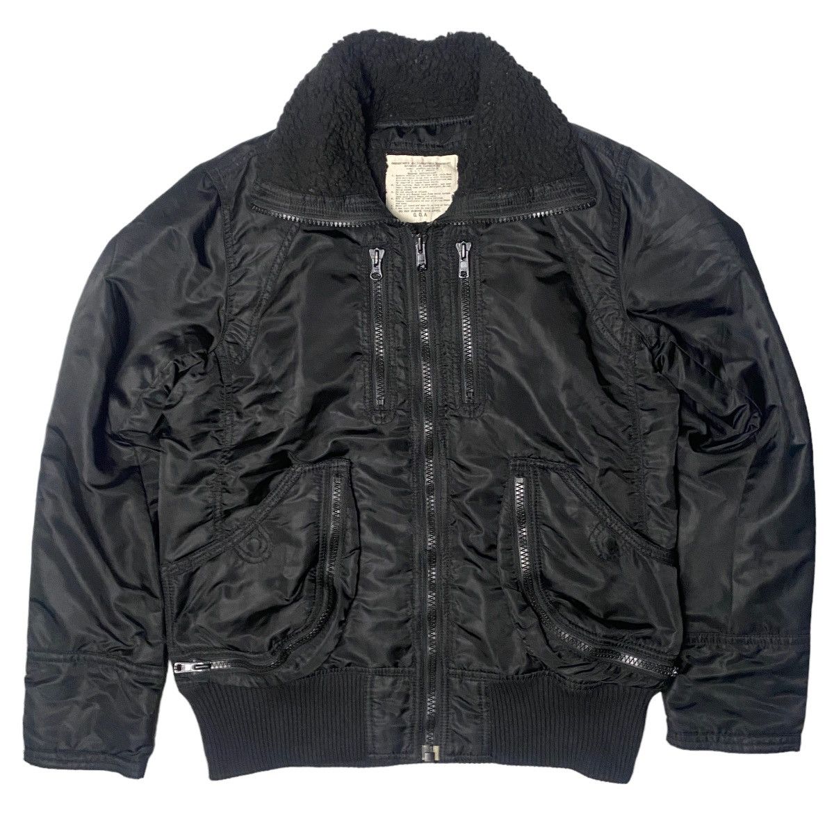 image of If Six Was Nine x Le Grande Bleu L G B 2000's Goa Military Multizip Bomber Jacket in Black (Size La