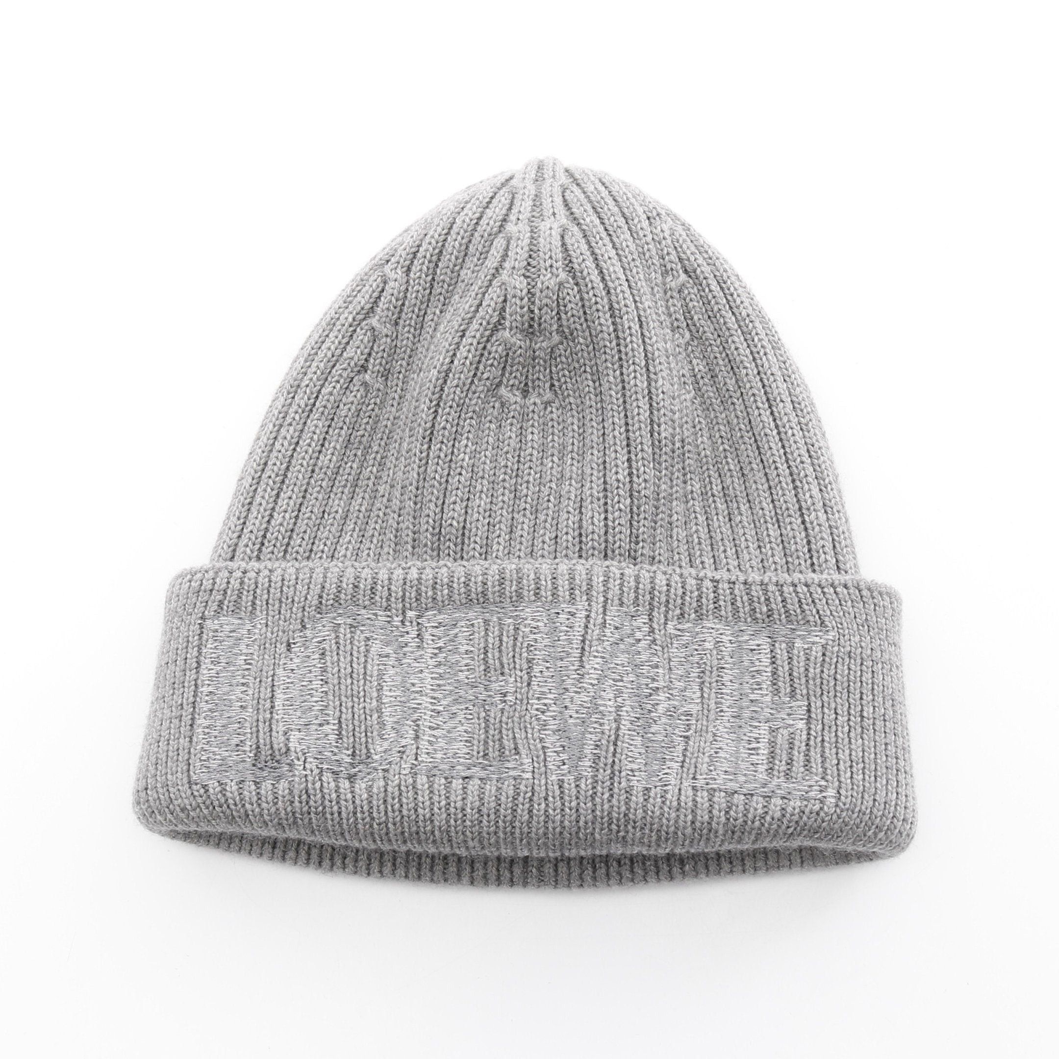 Loewe Loewe Knit Cap Beanie Logo Embroidery Wool Gray Size ONE SIZE - 1 Thumbnail