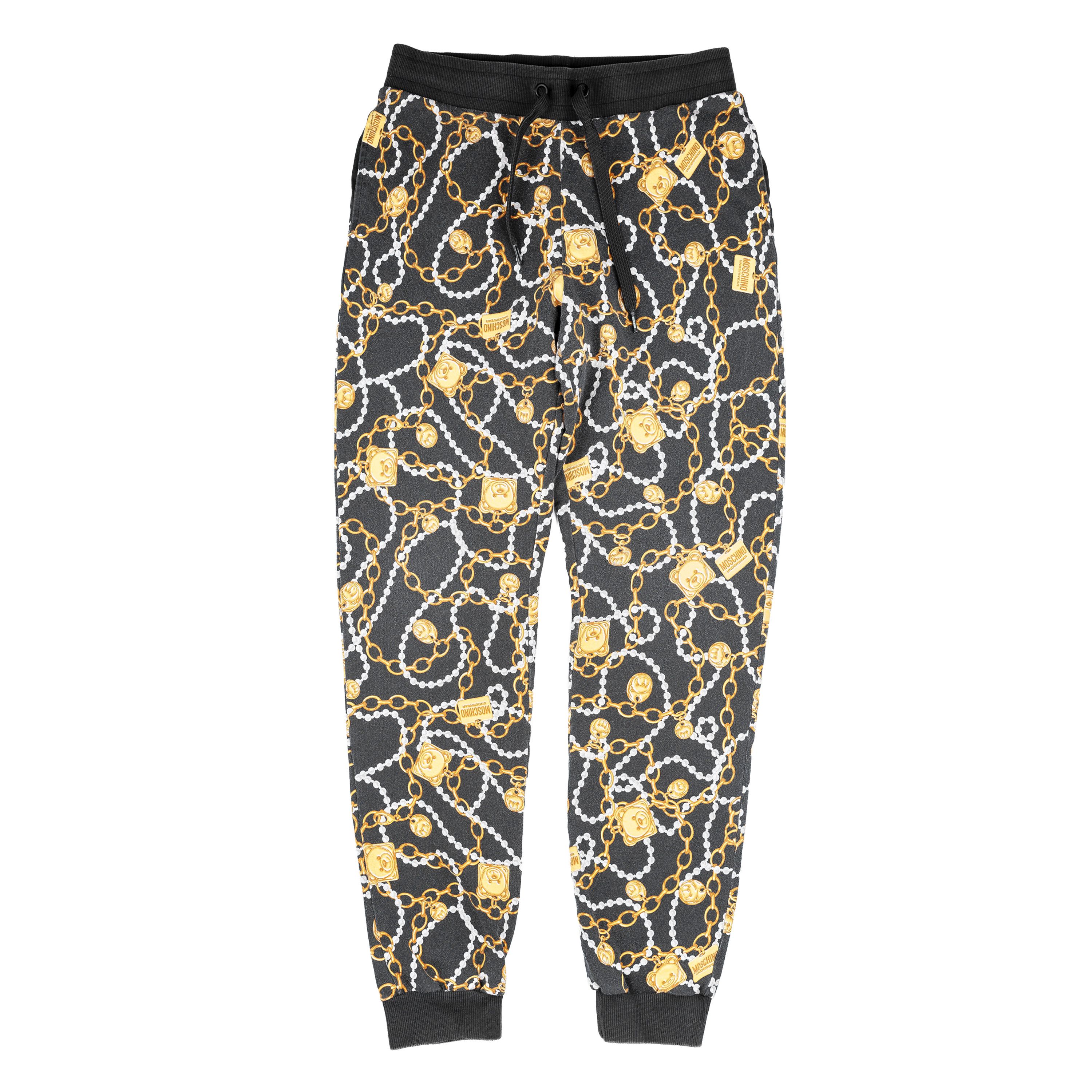 Moschino Moschino Black Jogger Pants Graphic and Chain Details Size US 28 / EU 44 - 1 Thumbnail