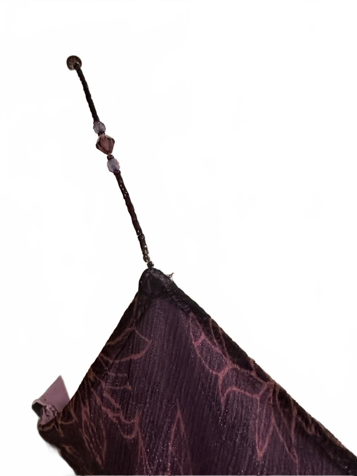 Other Y2K Vintage Purple Floral Asymmetric Beaded Strap Slip Dress Size M / US 6-8 / IT 42-44 - 5 Thumbnail