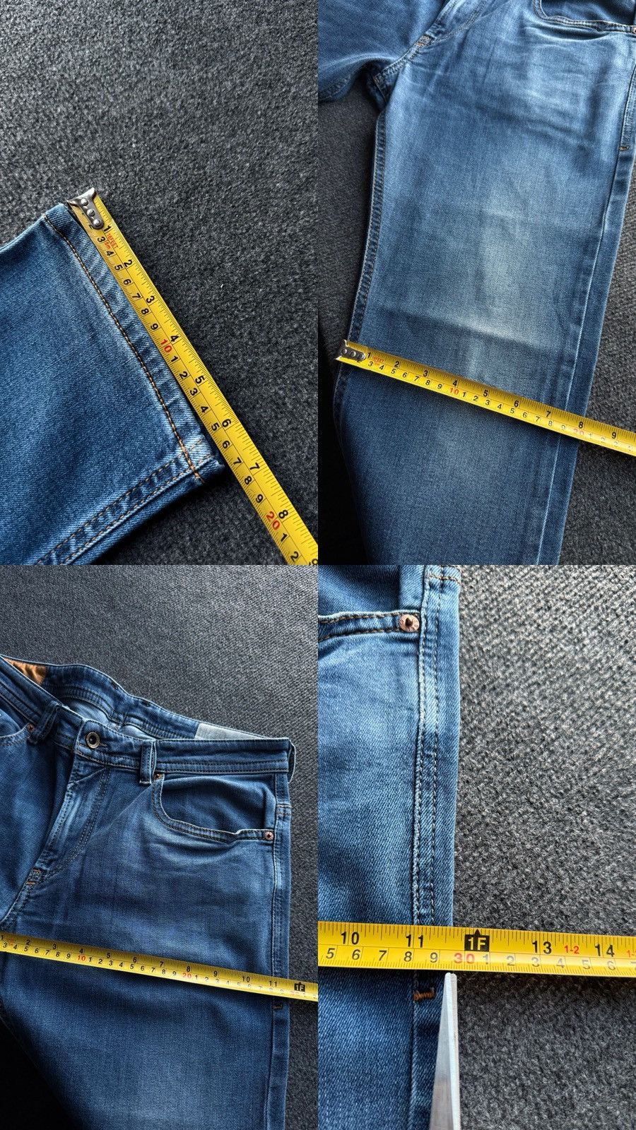 Diesel 00s Luxury Y2K Diesel Thommer Slim Skinny Distressed Jeans Size US 33 - 18 Thumbnail