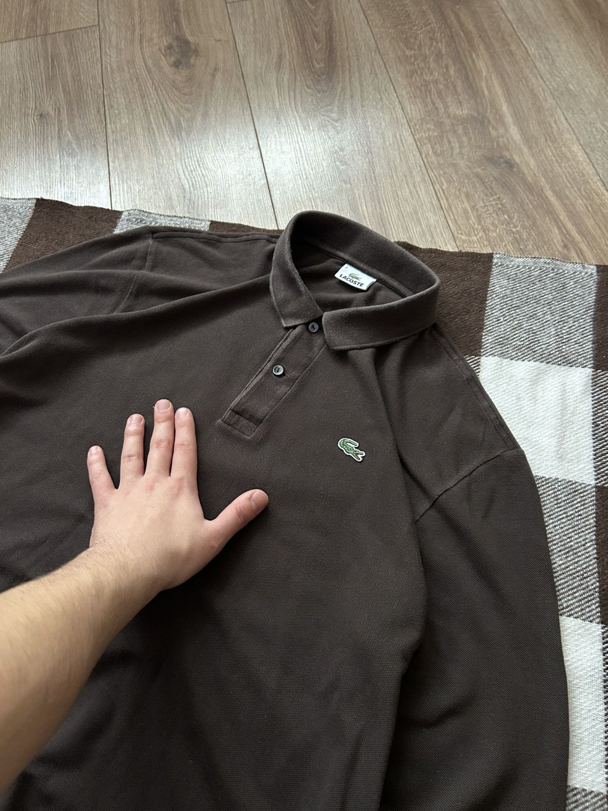 Lacoste × Vintage Vintage Lacoste brown long-sleeved mens old money Size US L / EU 52-54 / 3 - 2 Thumbnail