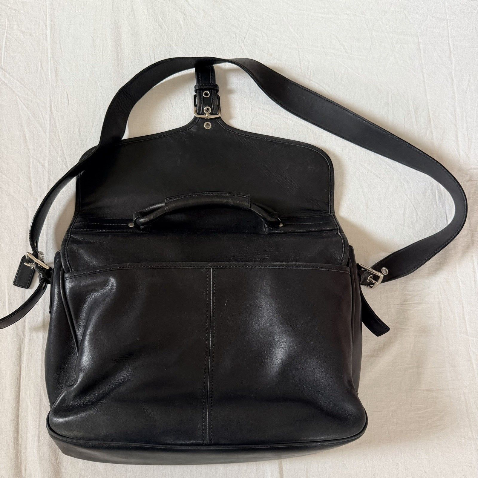 Coach Vtg Coach Logan BLK Leather Large Business Messenger Bag Size ONE SIZE - 5 Thumbnail