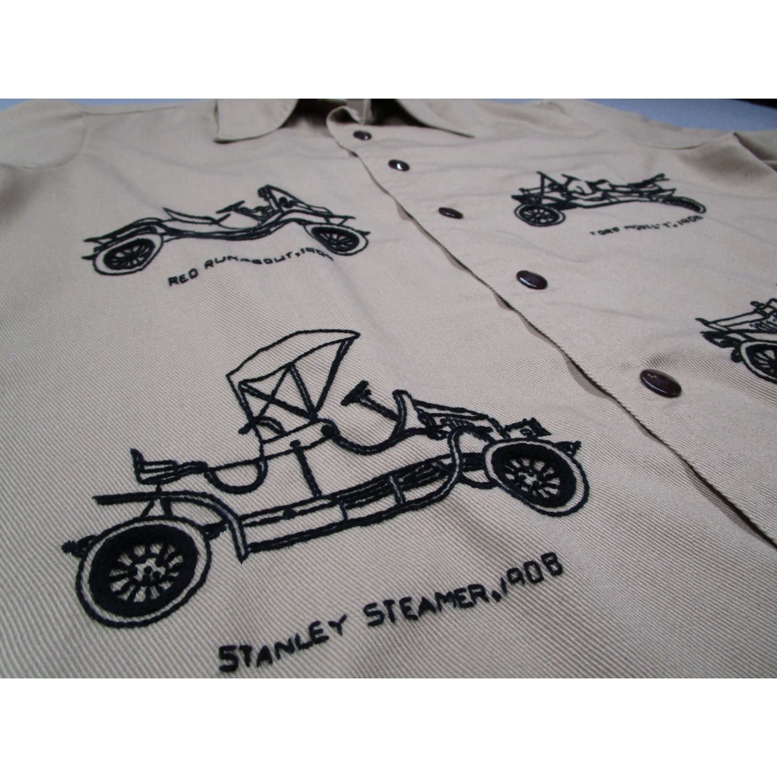 Vintage VINTAGE Antique Cars Embroidered Shirt Men Medium Beige Snap Front Long Sleeve Cotton Mens Size US M / EU 48-50 / 2 - 3 Thumbnail