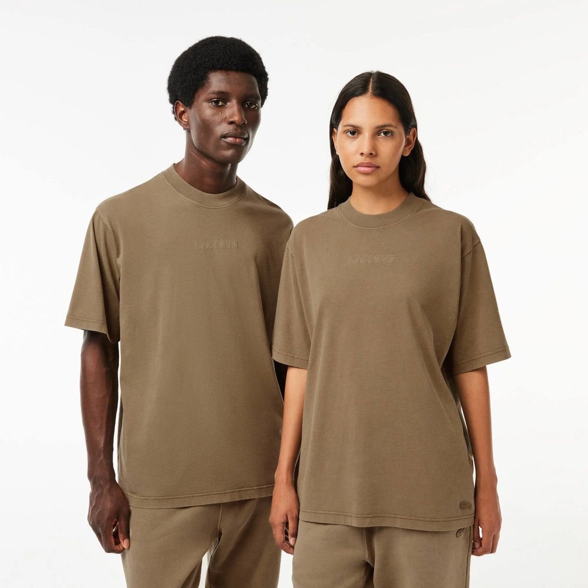 Lacoste Lacoste Loose Fit Embroidered Logo T‑Shirt Khaki Green Y2K Size US XL / EU 56 / 4 - 6 Thumbnail