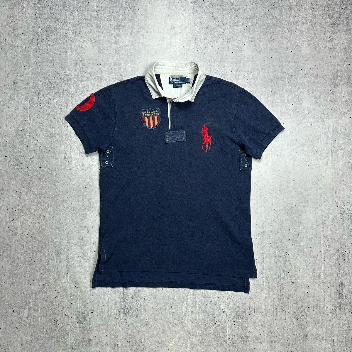 90s RalphLauren　kswiss ポロシャツ 90s】ラルフローレン kswiss ラガーシャツ 半袖 ラグビーシャツ