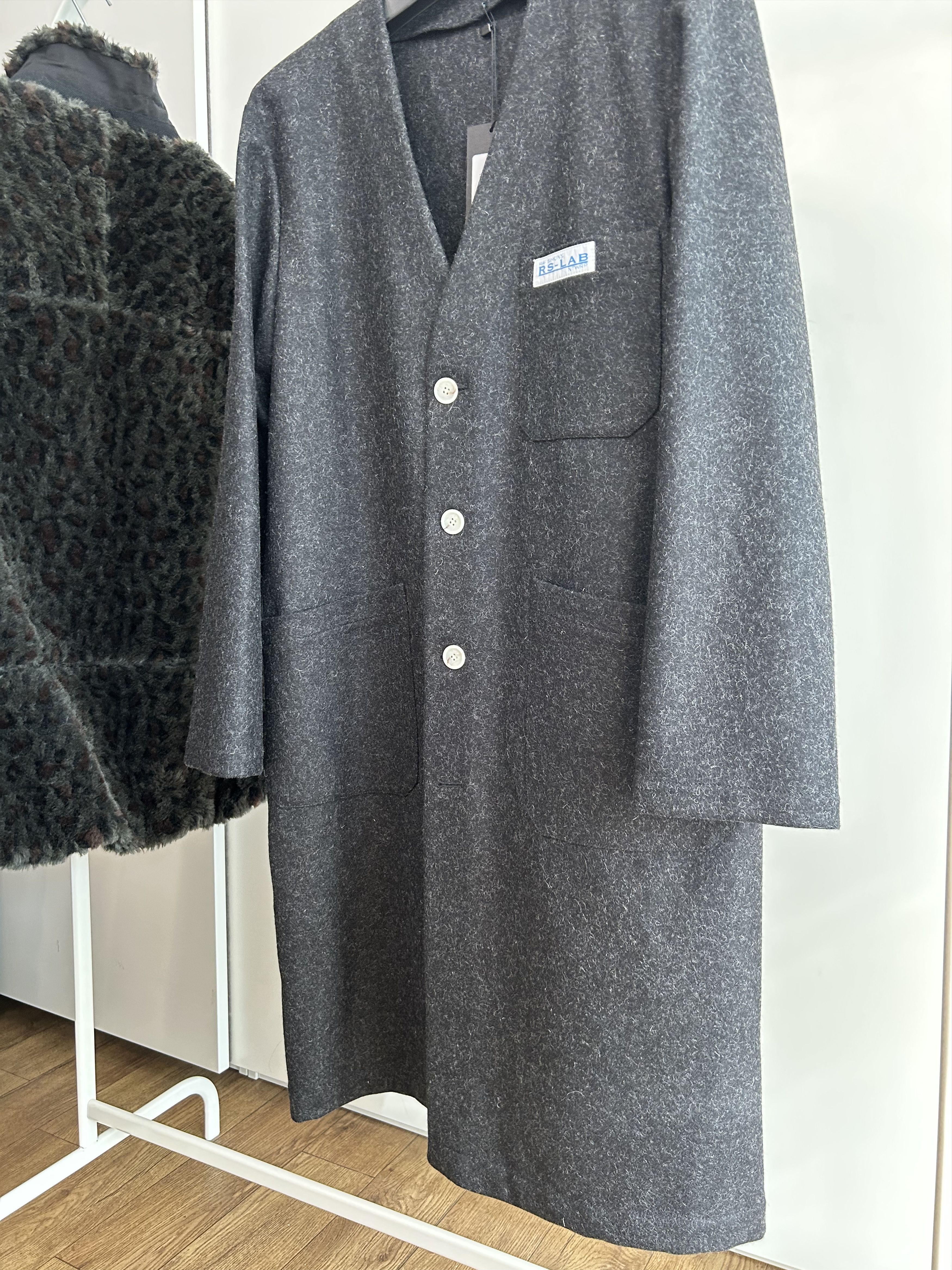 Raf Simons RAF SIMONS A/W 20 Collarless Wool Melton Coat Size US M / EU 48-50 / 2 - 5 Thumbnail