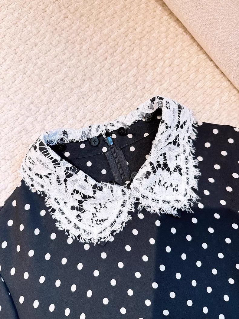 Valentino Valentino Black and white polka dot silk dress Size M / US 6-8 / IT 42-44 - 4 Thumbnail