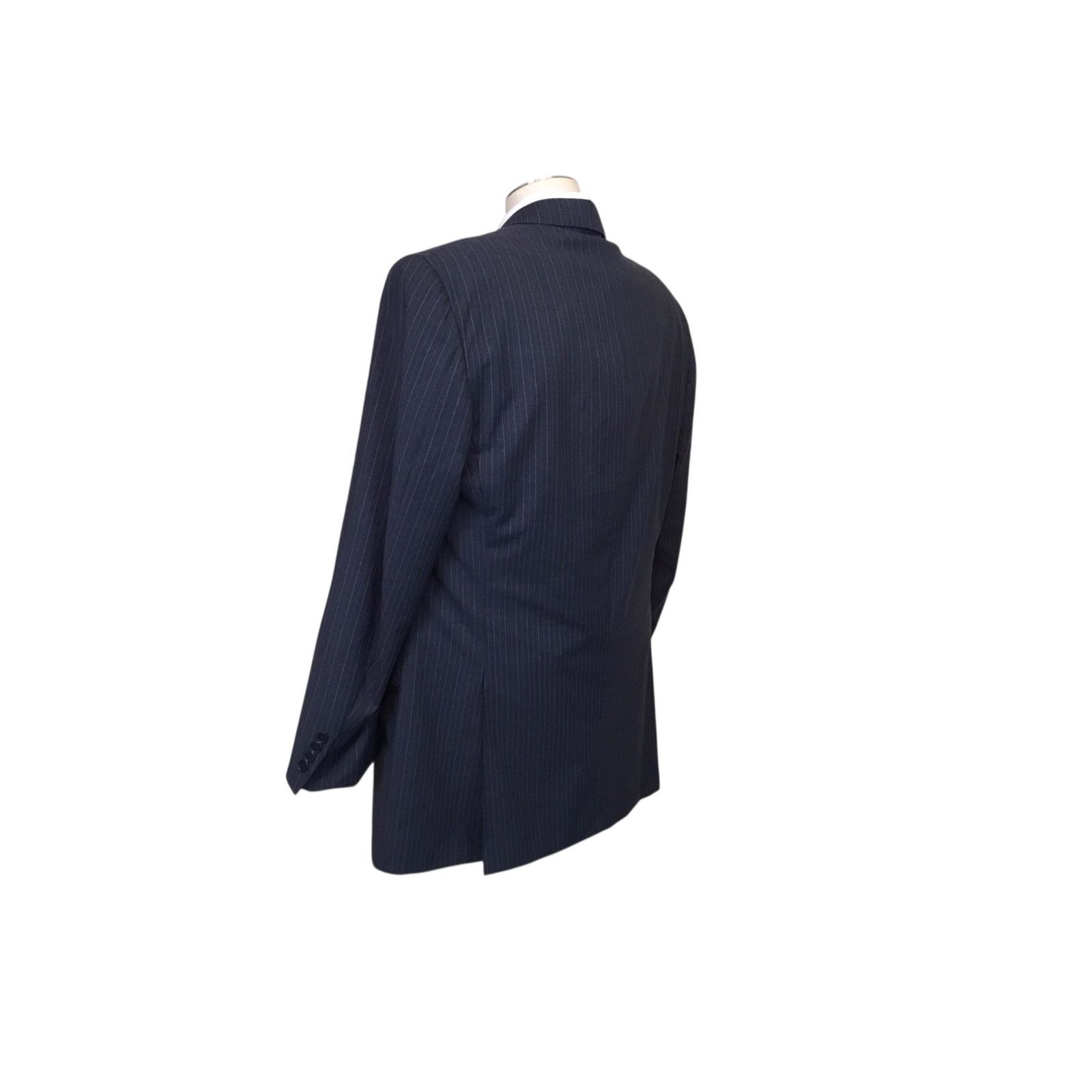 Canali Canali Navy Pinstripe Wool Suit Coat - Made in Italy Size 44R - 9 Thumbnail