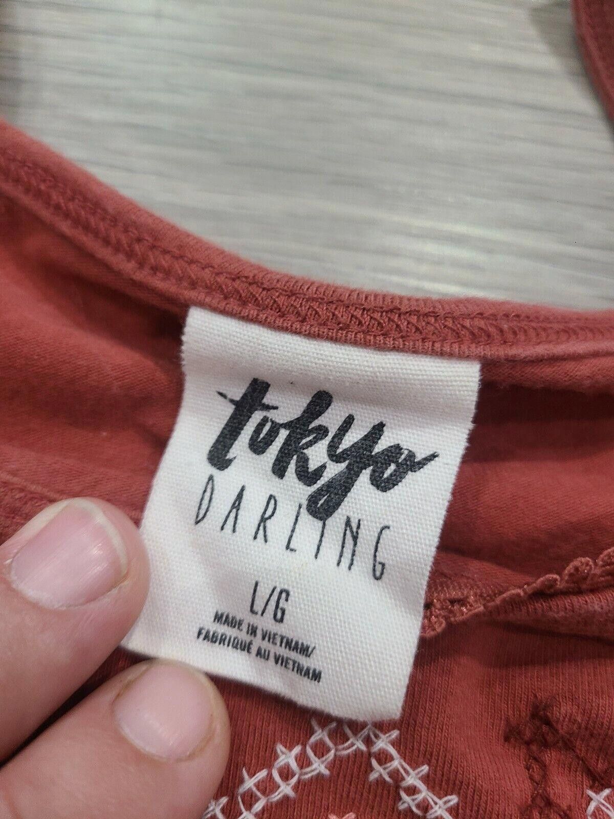 Designer Tokyo Darling Crop Top Large Halter Pink Embroidered Size L / US 10 / IT 46 - 3 Thumbnail