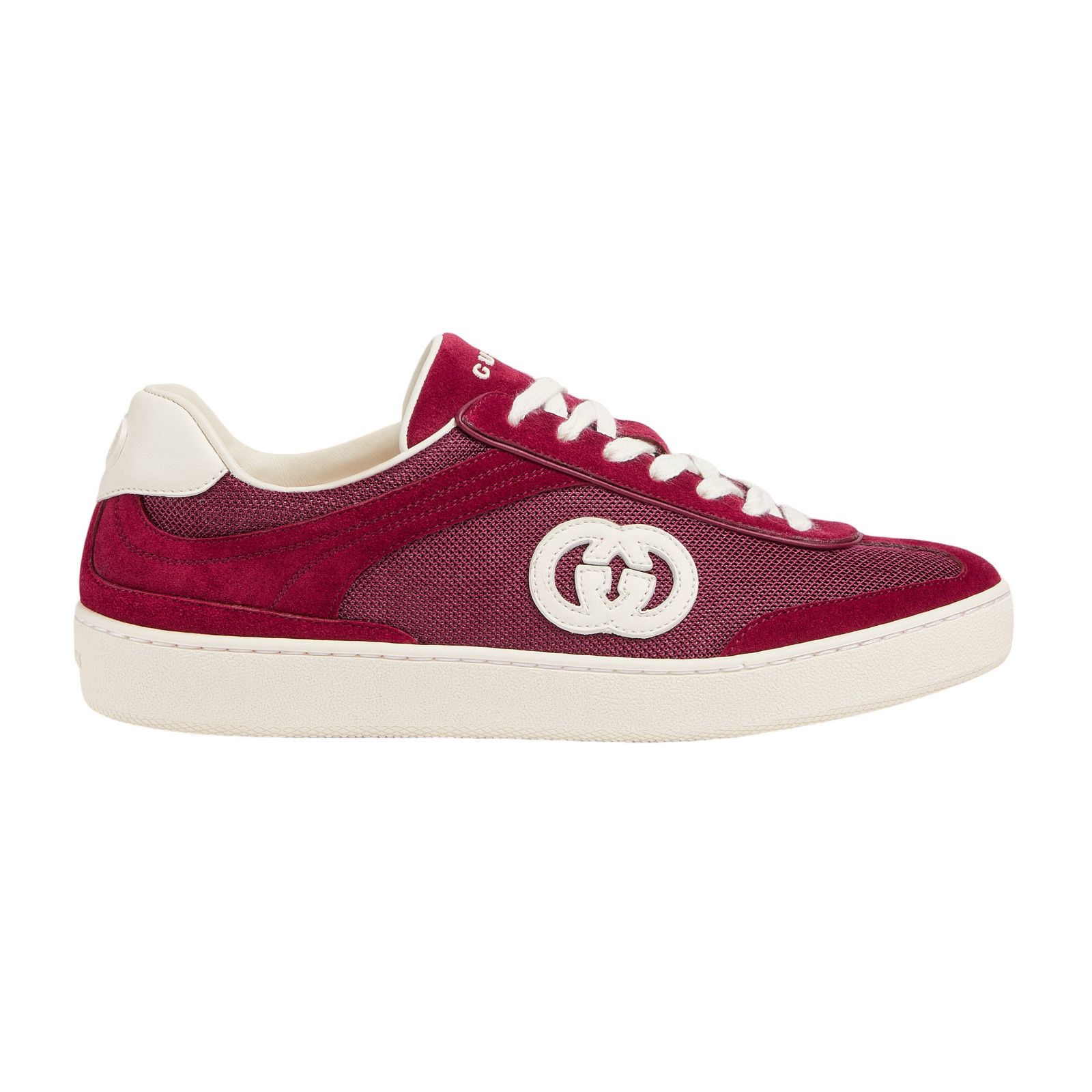 GUCCI Interlocking G Women's Bordeaux Suede Sneakers New & A