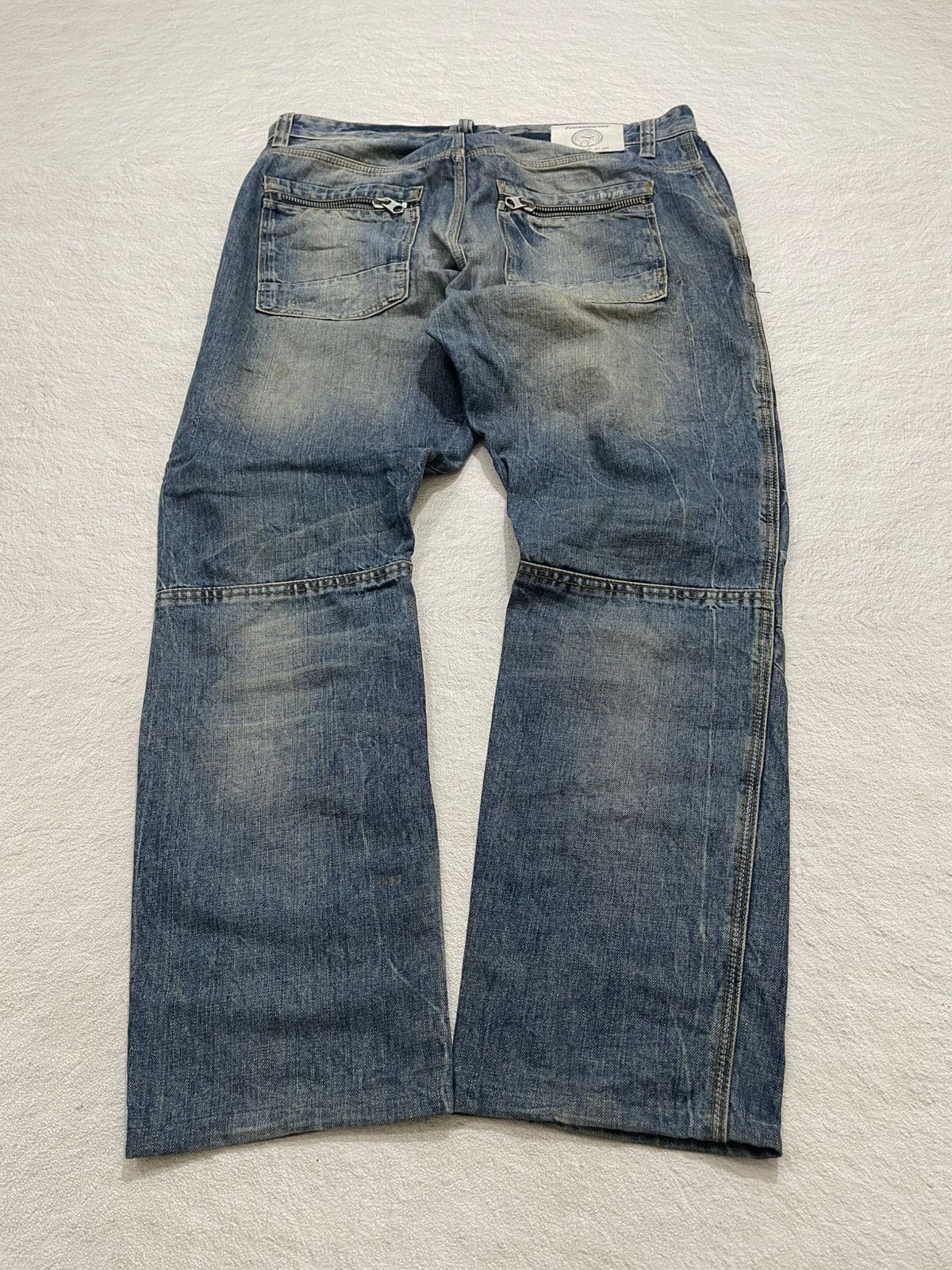 Zara 2000s Japanese Zara Multi Pocket Lightning Wash Denim Y2K Size US 38 / EU 54 - 9 Thumbnail