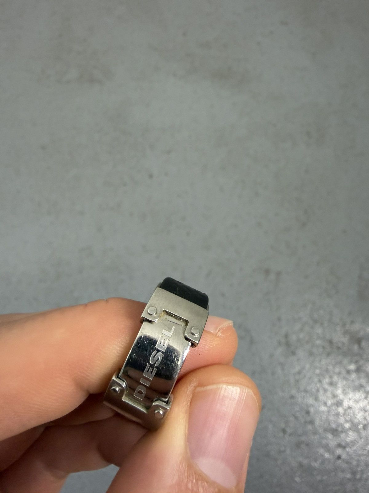 Diesel Diesel Leather + Steel Ring Size ONE SIZE - 6 Thumbnail