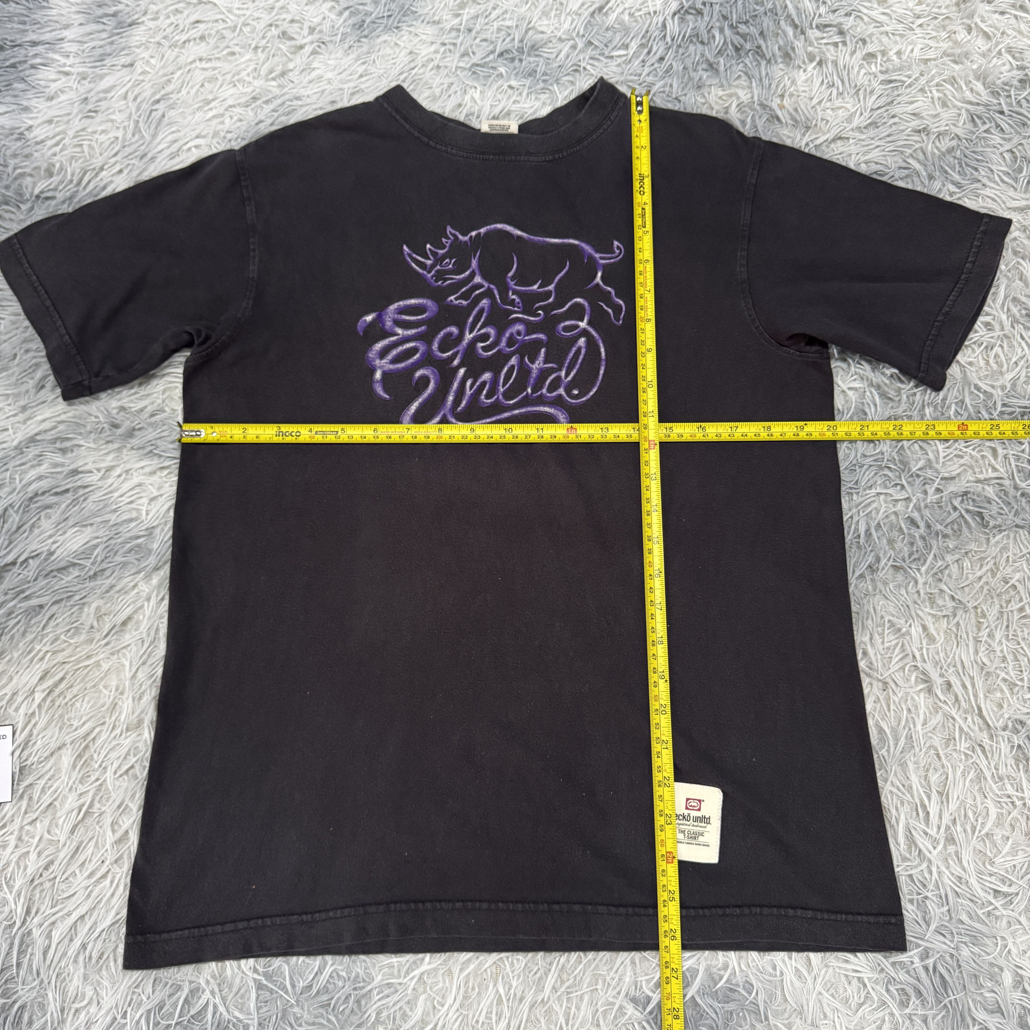 Ecko Unltd. Vintage Ecko Unltd Black Rhinoceros Logo Sunfaded Tshirt Size US XS / EU 42 / 0 - 6 Thumbnail