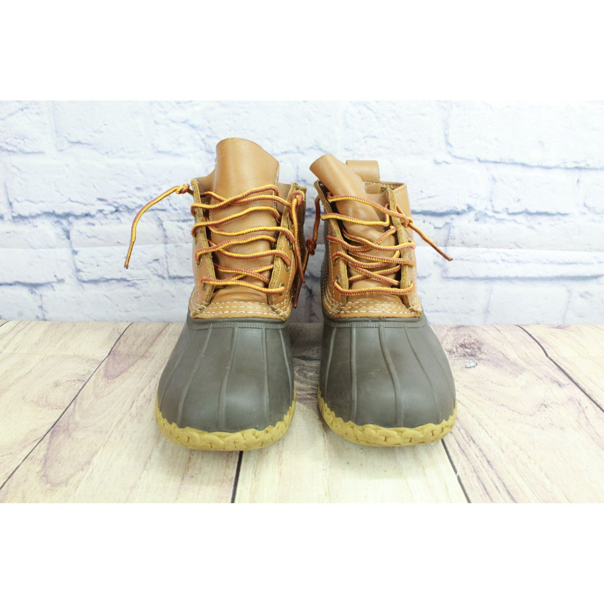 L.L. Bean × Leather LL Bean Women's Lace Up Unlined Ankle Duck Boots Size US 8 / IT 38 - 5 Thumbnail