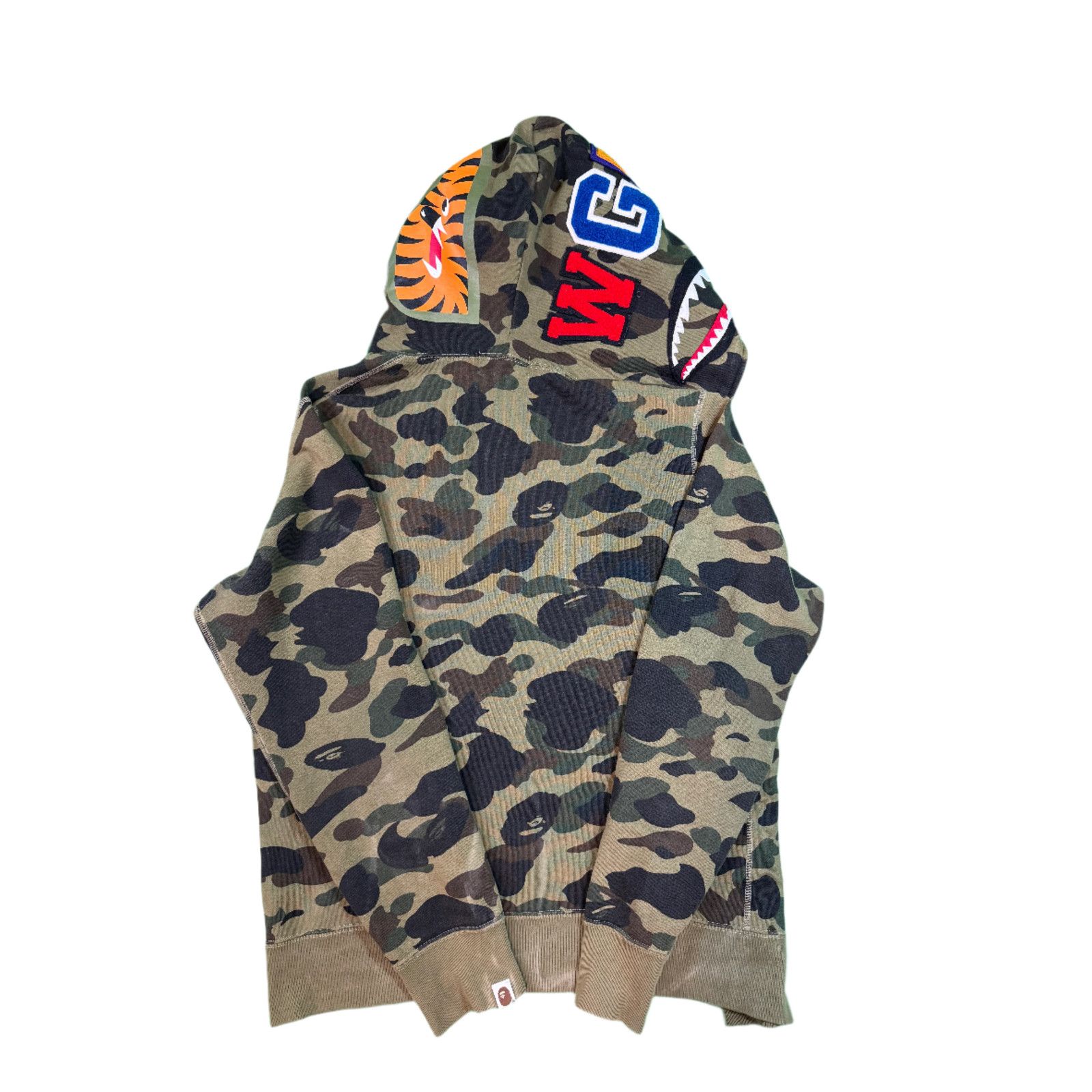 Bape BAPE Green Camo Shark Zip Up Hoodie Size US M / EU 48-50 / 2 - 2 Thumbnail