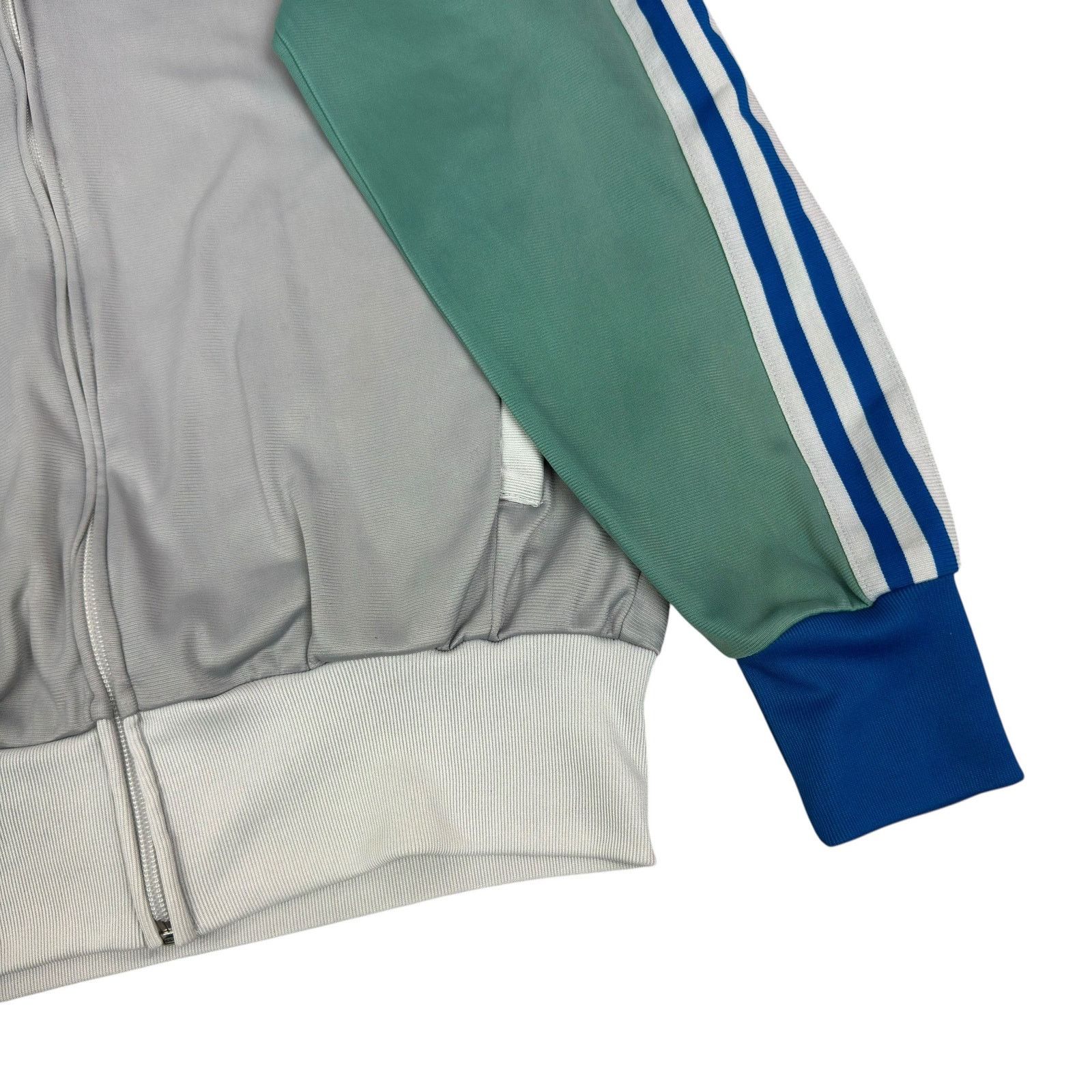 Adidas Adidas Mens Gray Green 3-Stripes Full Zip Track Jacket Small Size US S / EU 44-46 / 1 - 5 Thumbnail