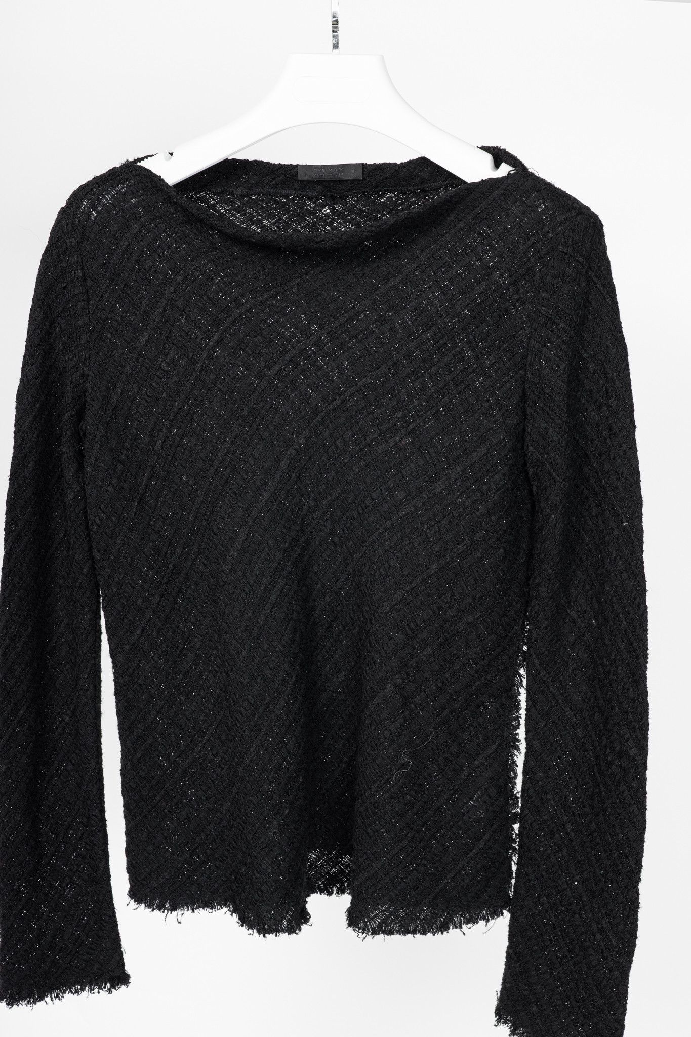 The Row The Row Black Woven-Knit Fringe Sweater Size M / US 6-8 / IT 42-44 - 3 Thumbnail