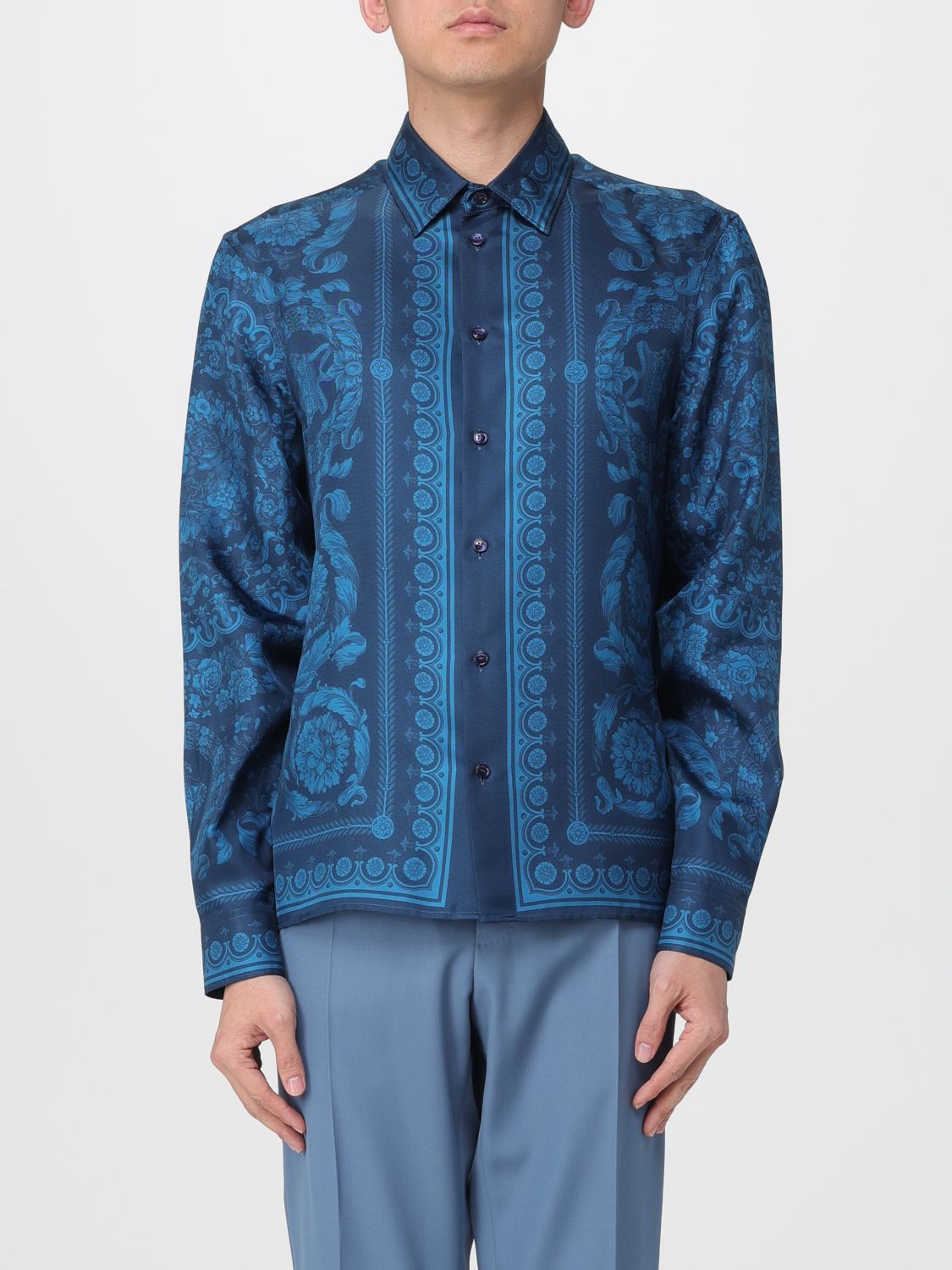 Versace Versace Shirt Men Blue Size US L / EU 52-54 / 3 - 1 Thumbnail