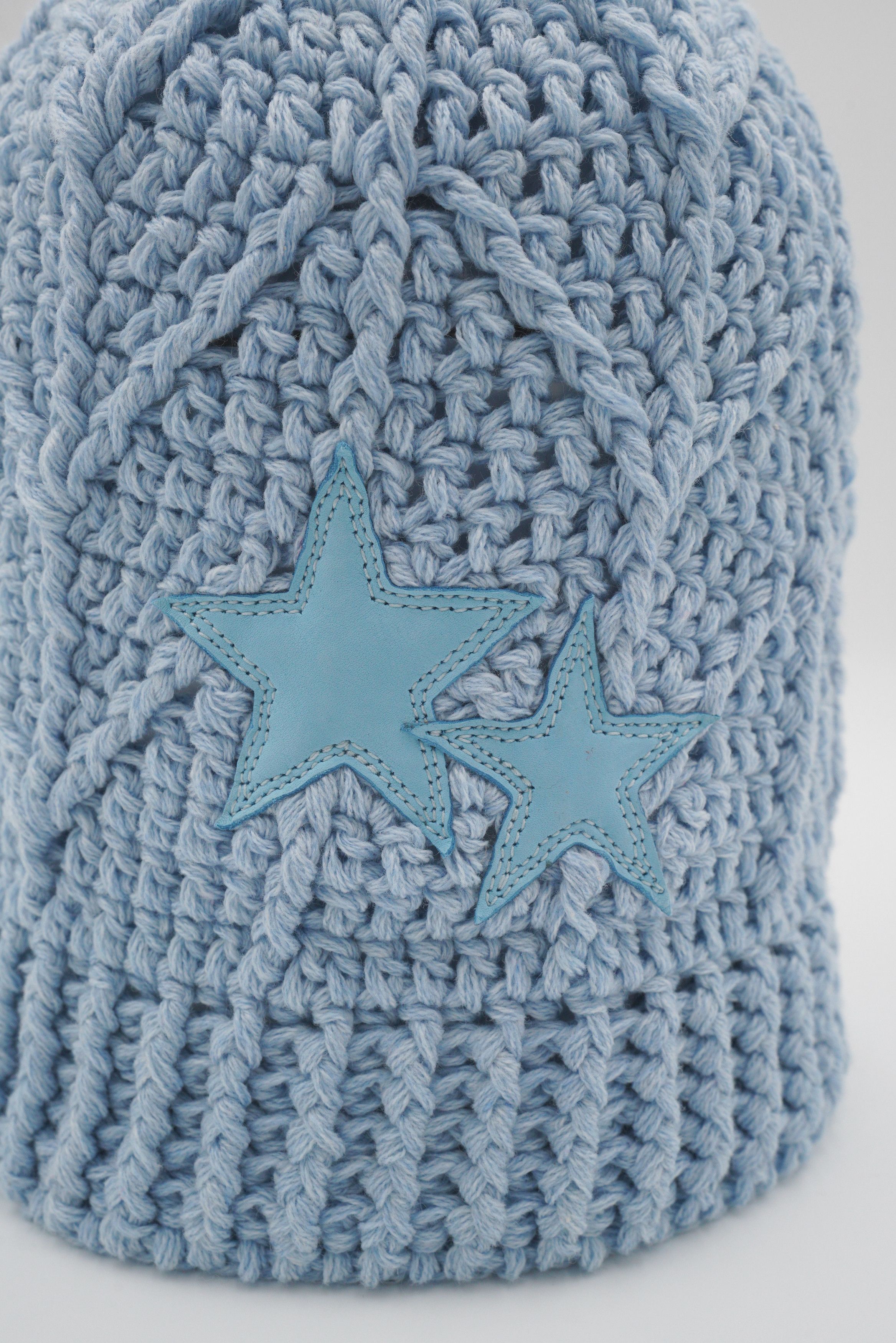 Chrome Hearts Chrome Hearts Hand Woven Star Patch Beanie - Blue Size ONE SIZE - 3 Thumbnail