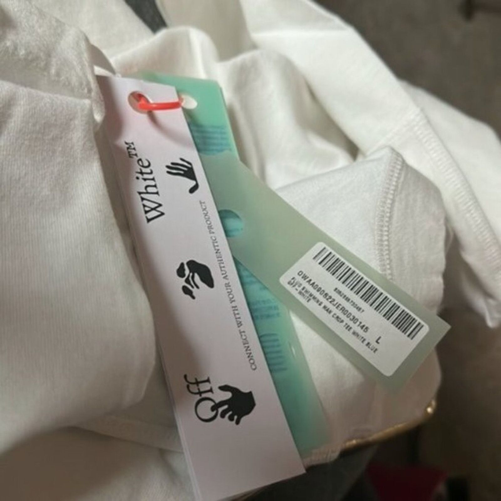 Off-White Off White Fluo Swimming Man Cotton Cropped Tee L Size L / US 10 / IT 46 - 8 Thumbnail