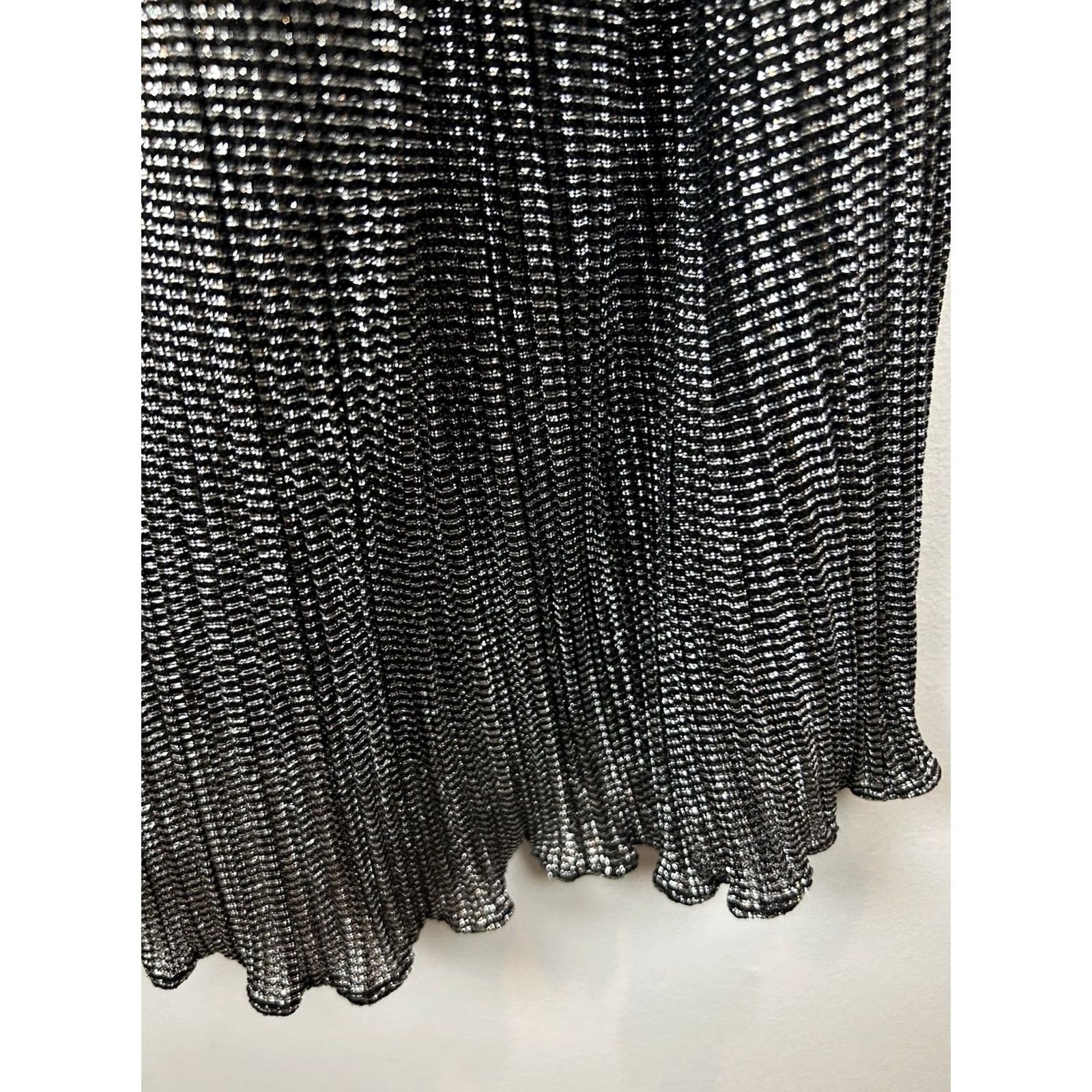 Vintage VINTAGE Virgo II Midi Dress Women 12 Shift Silver Metallic Solid Long Sleeve Party Cocktail Dress Womens Choice Size XL / US 12-14 / IT 48-50 - 5 Thumbnail