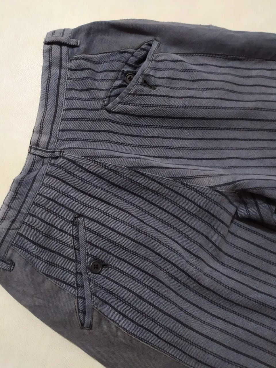 Japanese Brand Buso Uomo Nice Design Mid Button Stripe Pants Size US 27 - 8 Thumbnail