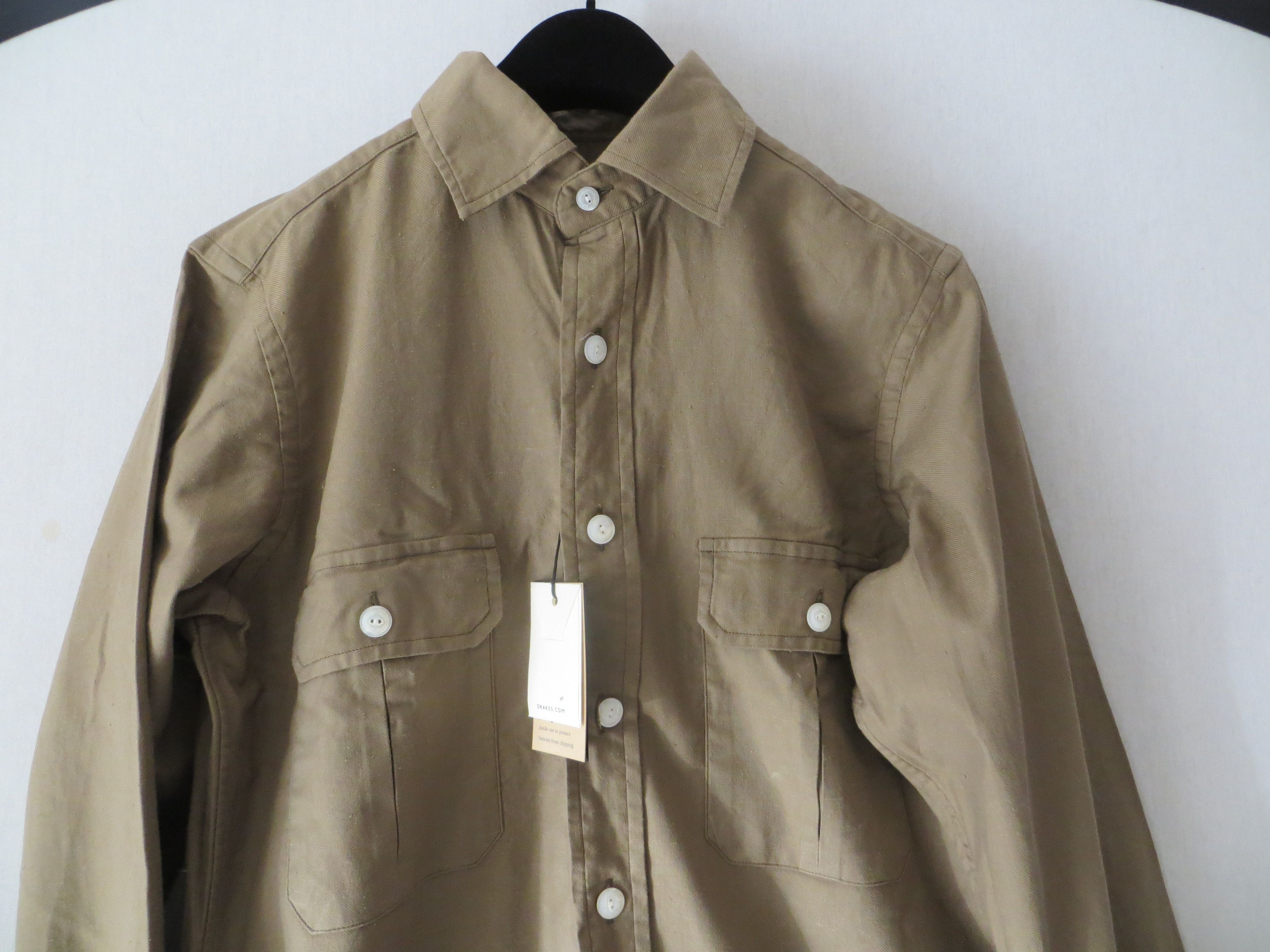 Drake's KHAKI LONG SLEEVE SHIRT SIZE S Size US S / EU 44-46 / 1 - 4 Thumbnail