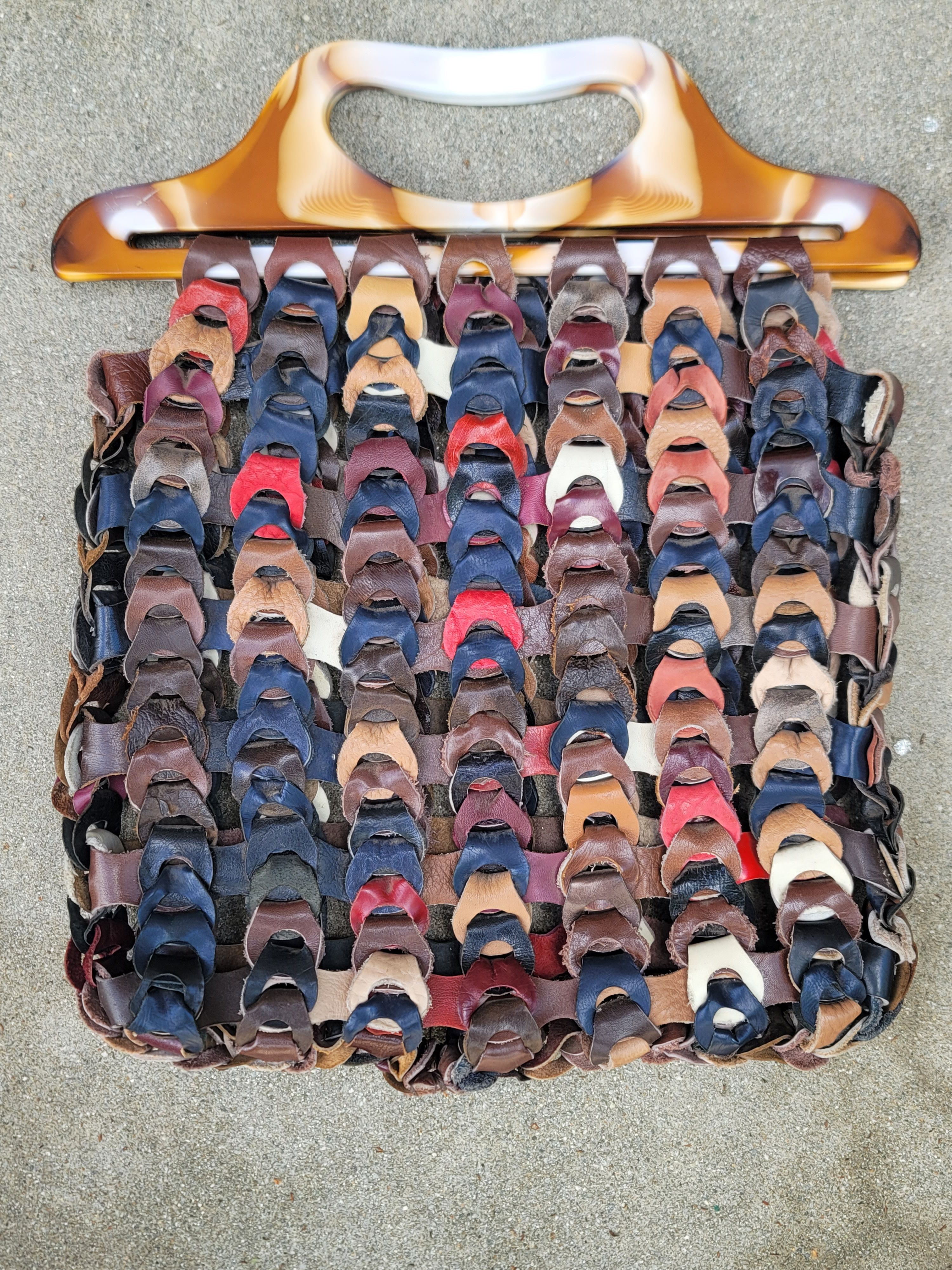 Handmade Custom Handmade Multicolored Leather Chain-link Handbag12 Size ONE SIZE - 2 Thumbnail