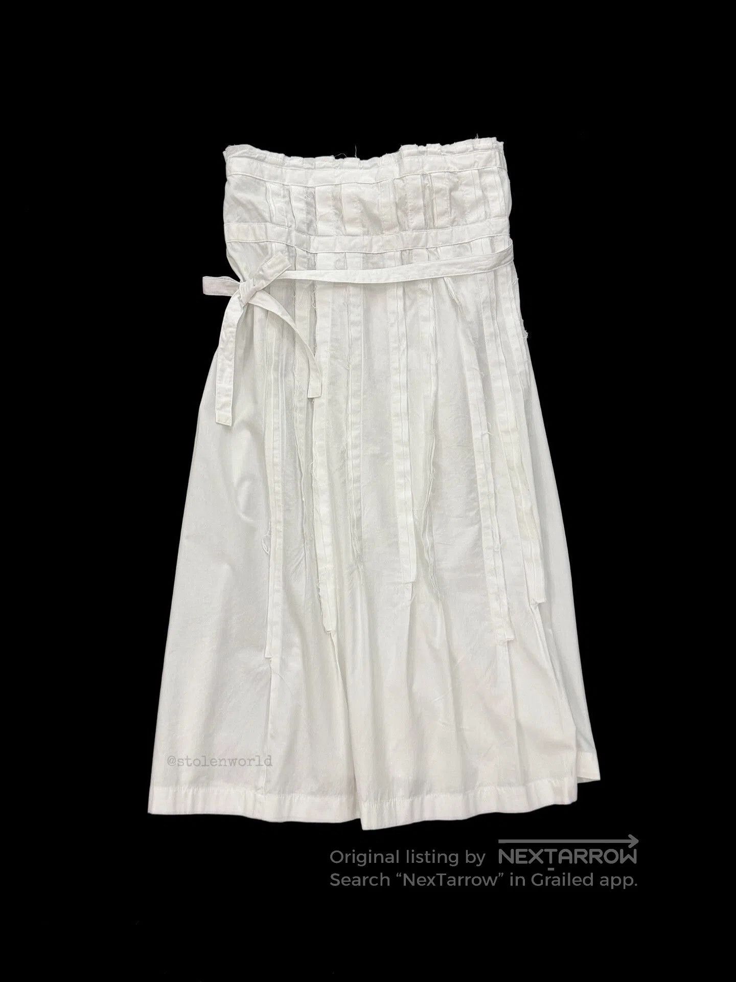Comme des Garcons White Pleated Wrap Skirt by Comme des Garçons. Size 26" / US 2 / IT 38 - 1 Thumbnail
