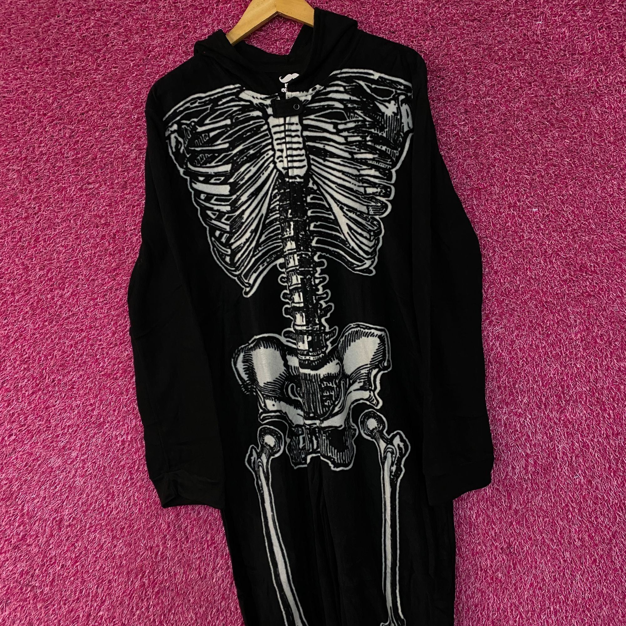 Other Under Disguise Skeleton Black Warm Fleece One Piece Zip Up O Size US 27 - 3 Thumbnail