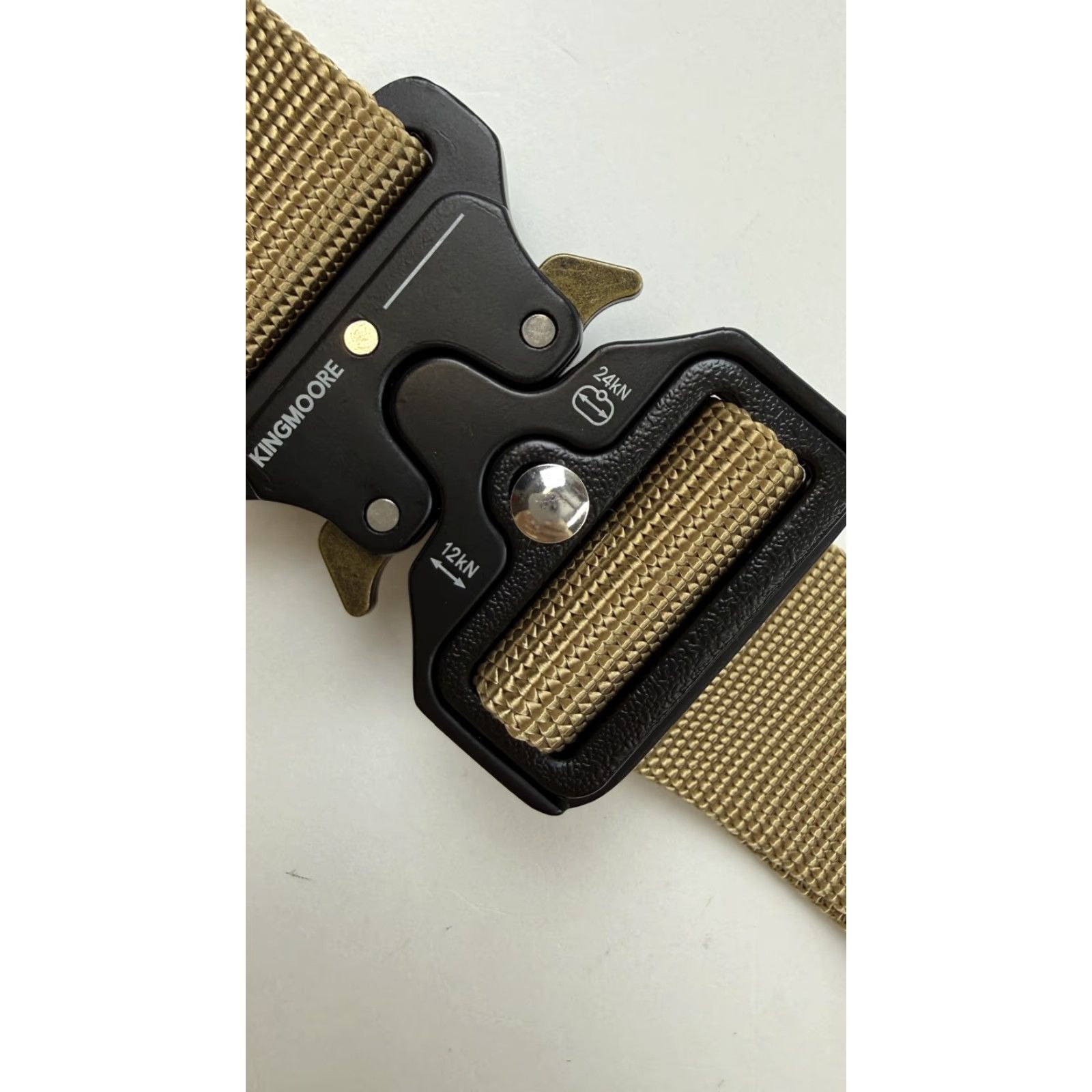 Vintage Kingmoore Belt Mens One Size Khaki Tactical Nylon Quick Release Metal Buckle EDC Size ONE SIZE - 2 Thumbnail