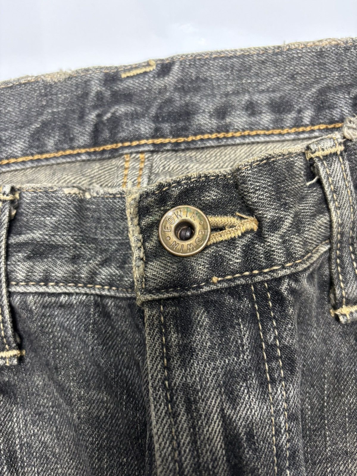 14th Addiction Flare Jeans Edwin 505s Selvedge Mud Wash Flare Denim Jeans Size US 29 - 19 Thumbnail