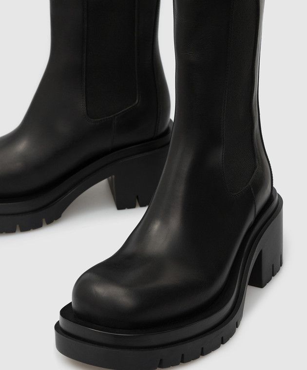 Bottega Veneta o1y0725 Square Heel Boots in Black Size US 6 / IT 36 - 3 Thumbnail