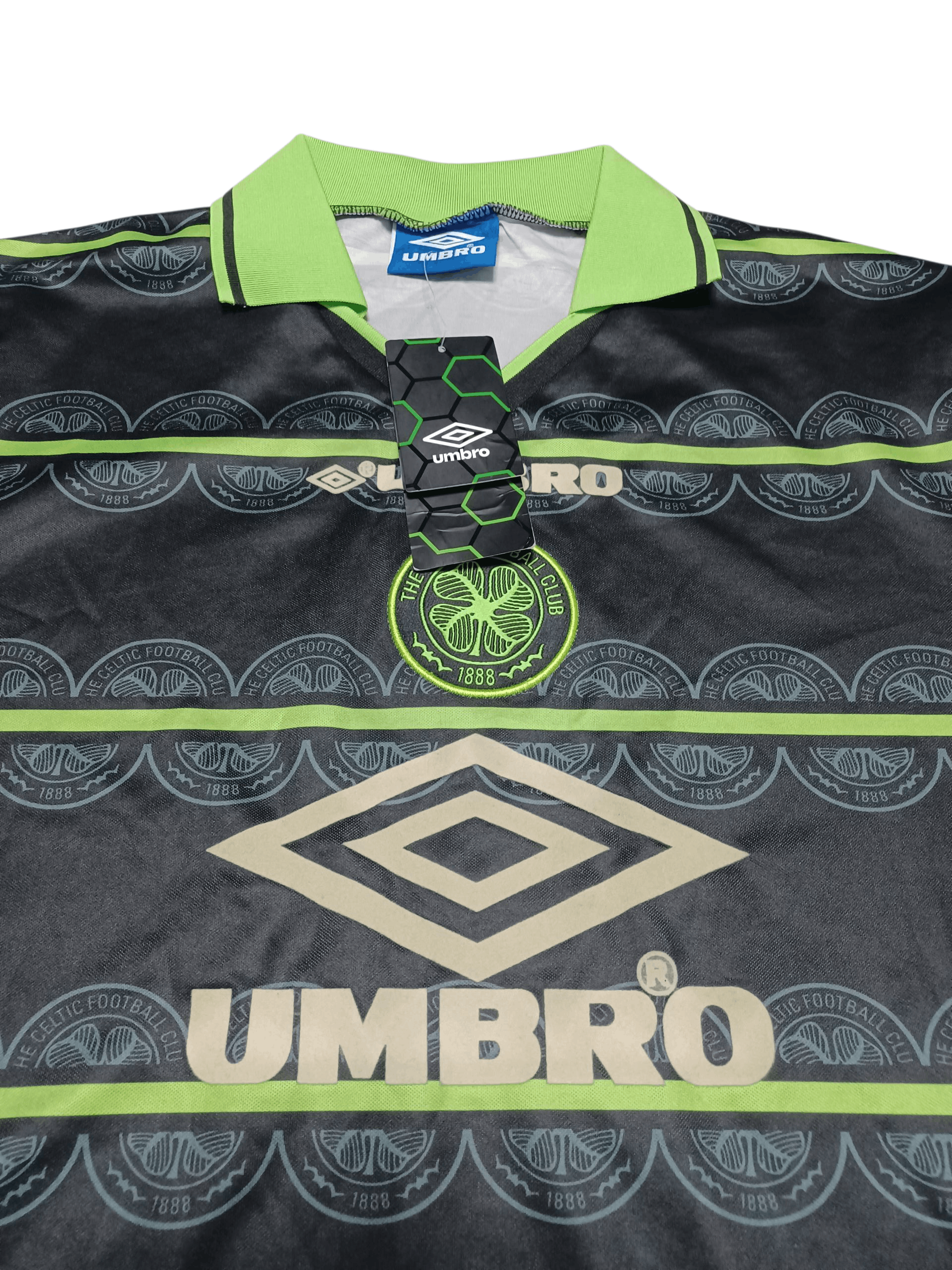 Umbro CELTIC GLASGOW VINTAGE UMBRO 1998/1999 STYLE SOCCER JERSEY Size US L / EU 52-54 / 3 - 2 Thumbnail