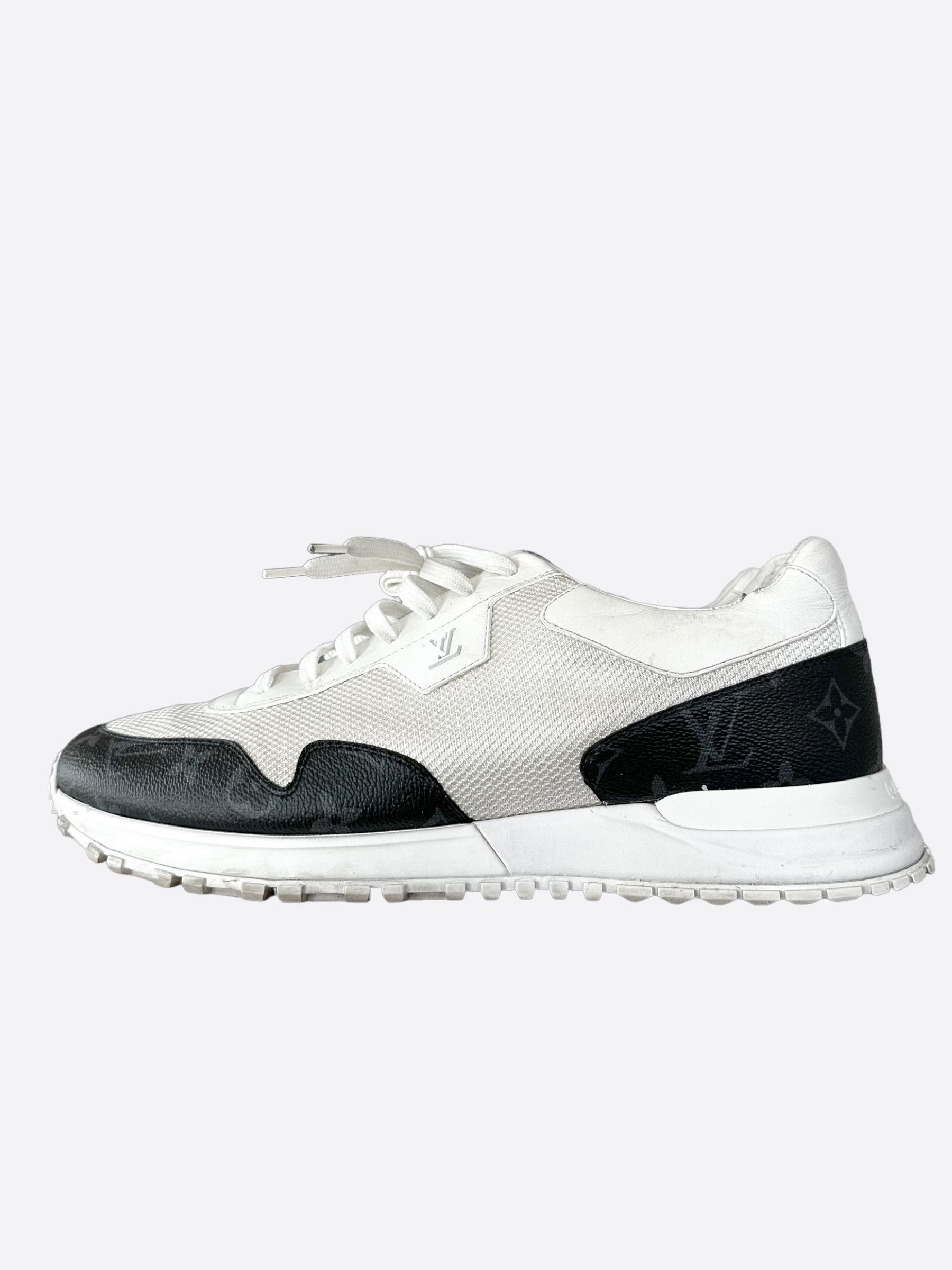 Louis Vuitton Louis Vuitton White & Monogram Eclipse Run Away Sneakers Size US 11 / EU 44 - 3 Thumbnail