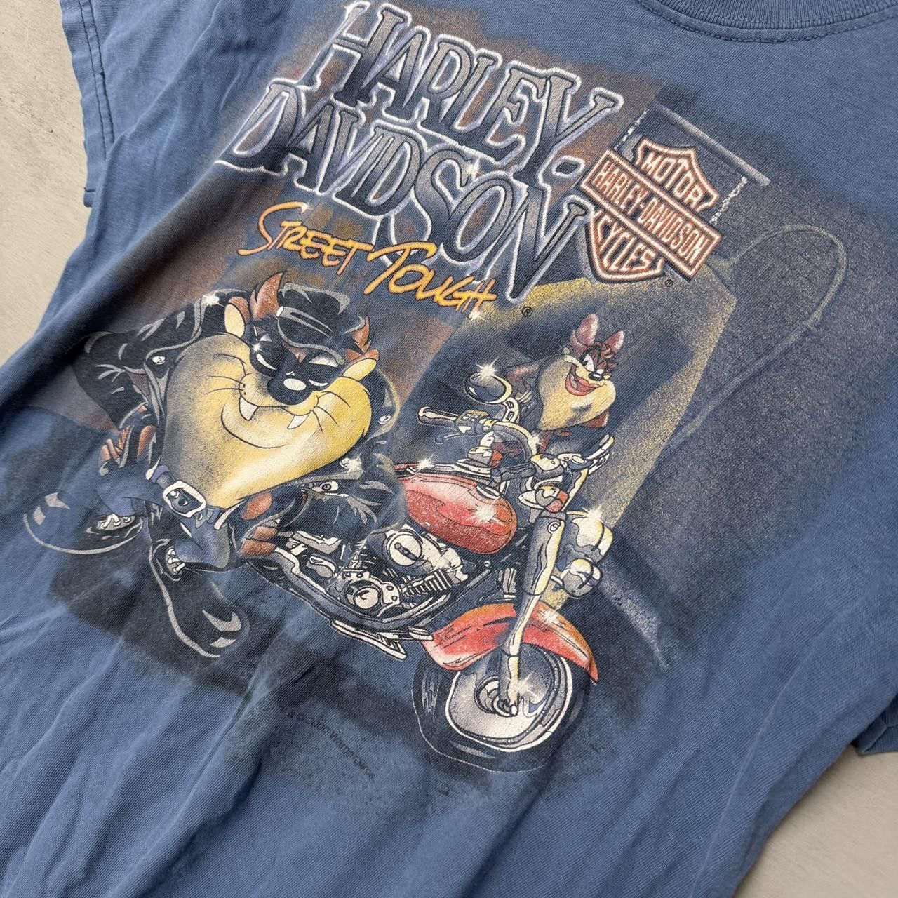 Harley Davidson Vintage Harley Davidson Looney Tunes Blue Faded Shirt Small Size US S / EU 44-46 / 1 - 3 Thumbnail