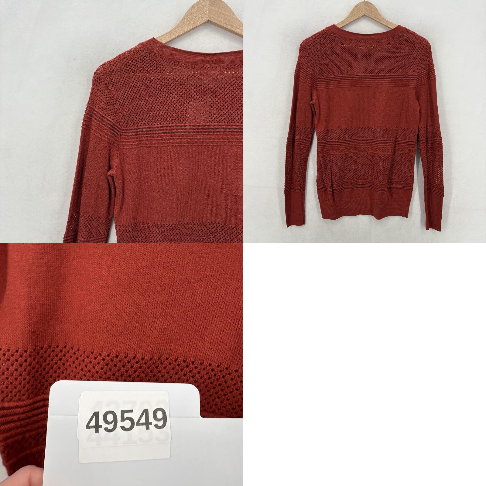 Market Market & Spruce Sweater Womens XS Copper Rowan Textured Crew Neck Knit Open-Knit Lightweight Fall Winter Casual Mens? Size XS / US 0-2 / IT 36-38 - 9 Thumbnail