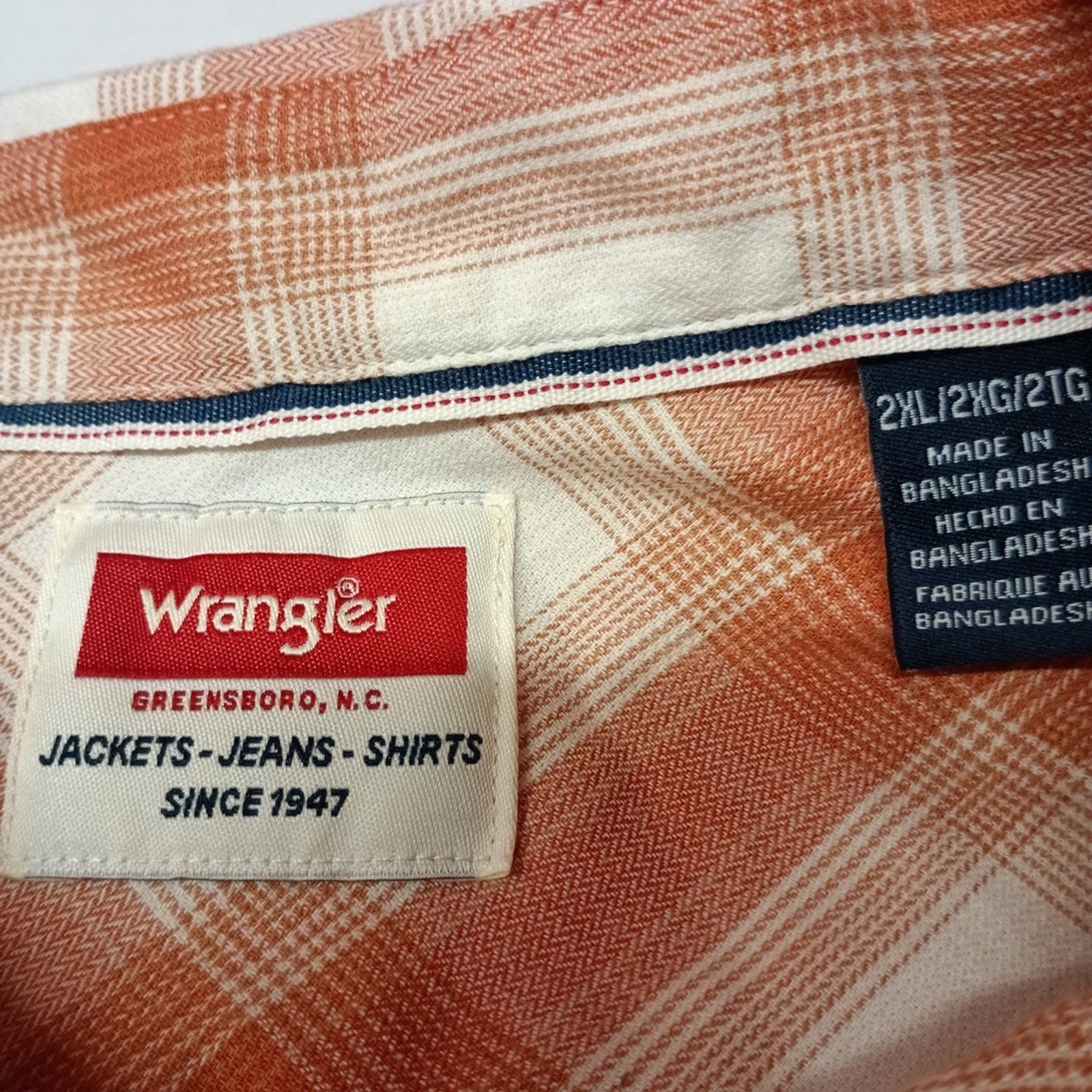 Wrangler Wrangler Cowboy Wash Shirt Men's 2XL Hazel Plaid Twill Woven Size US XXL / EU 58 / 5 - 4 Thumbnail