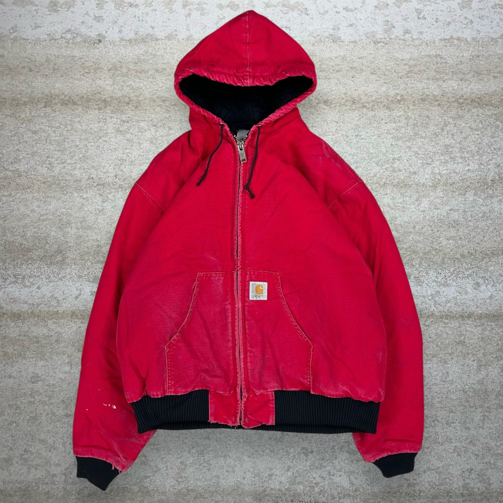 Vintage 90s Carhartt Jacket Cherry Red Cotton Canvas