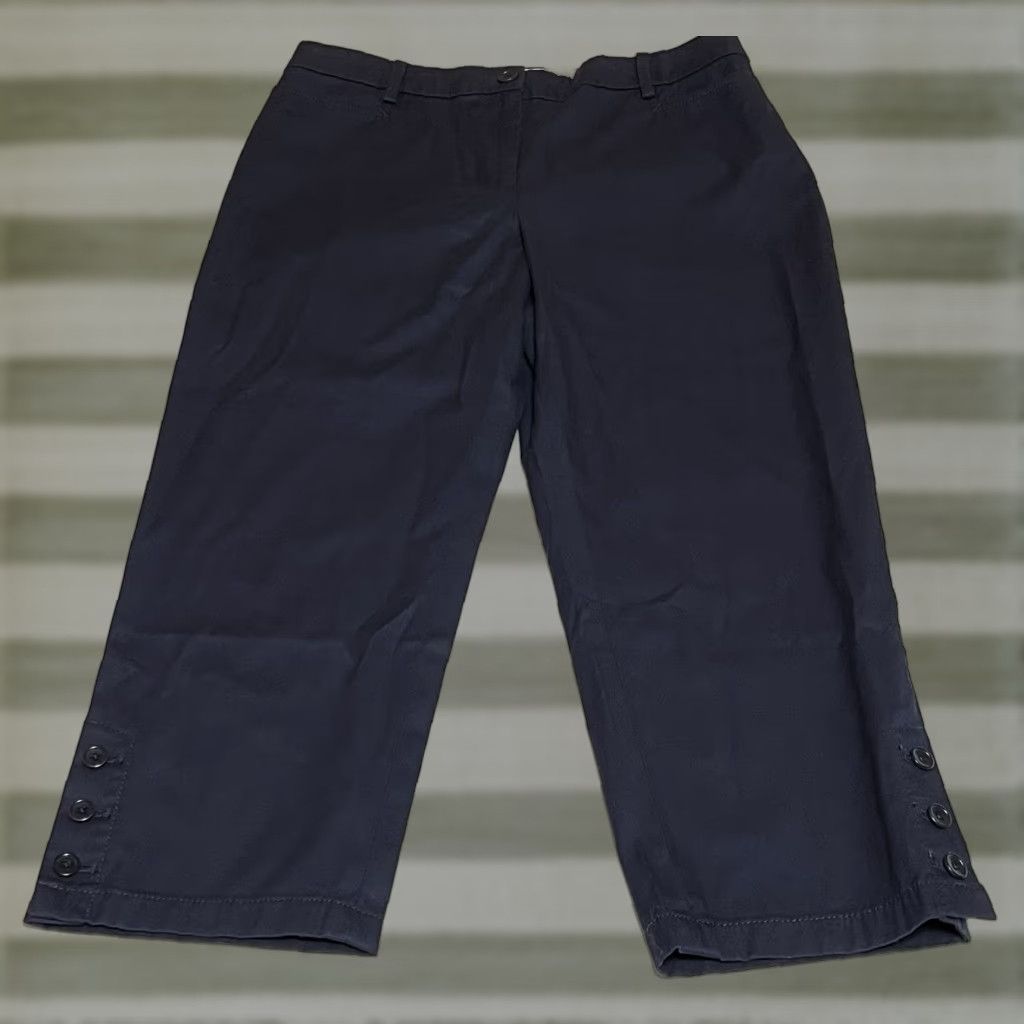 Talbots Talbots Women’s 4 Flat Front Cropped Pants Blue 30in 22in Flat Front Slim Beac h City Preppy NWT Size 27" / US 4 / IT 40 - 1 Thumbnail