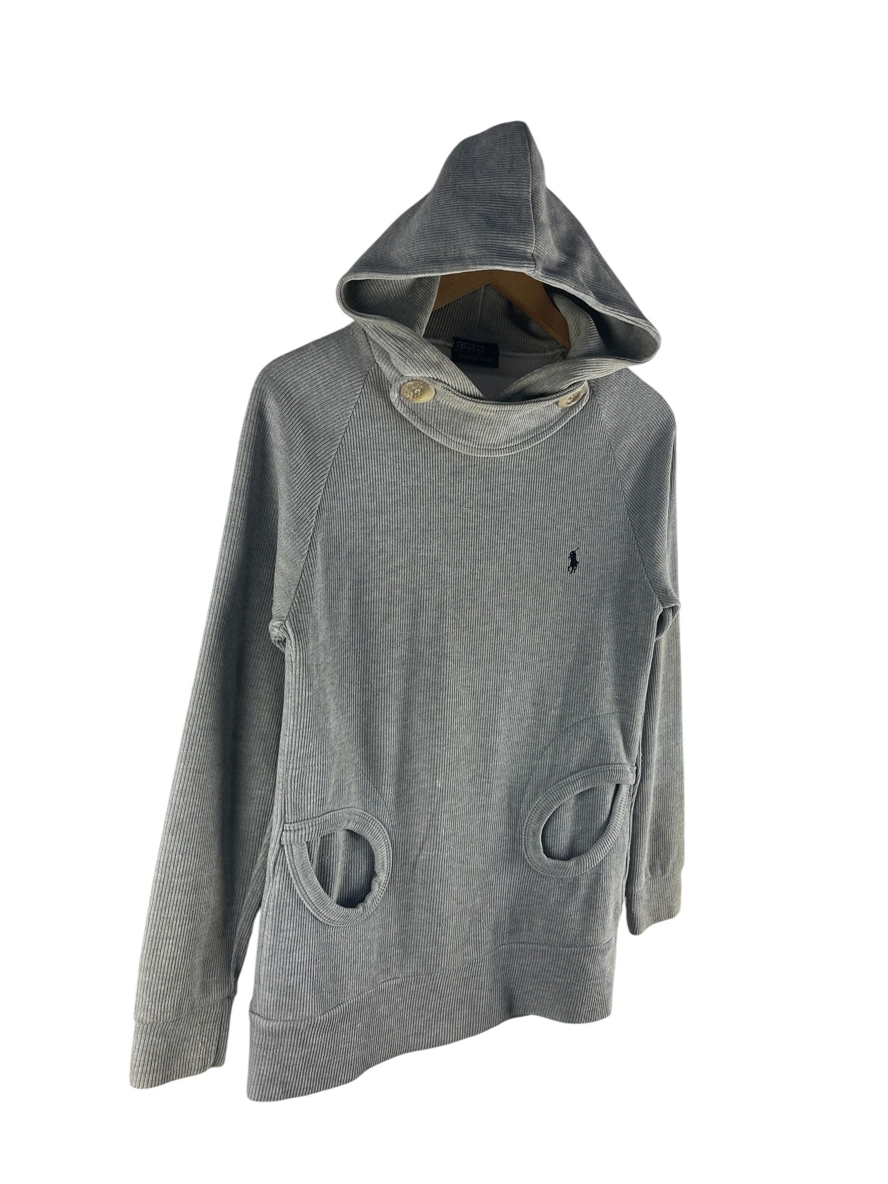Polo Ralph Lauren Vintage Polo Ralph Lauren Ribbed Button Neck Hoodie Size US S / EU 44-46 / 1 - 3 Thumbnail